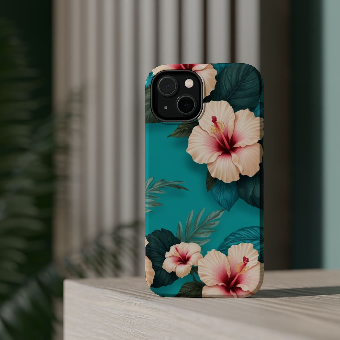 Tropical Floral Magnetic Tough Phone Case for iPhone 16 15 14 13