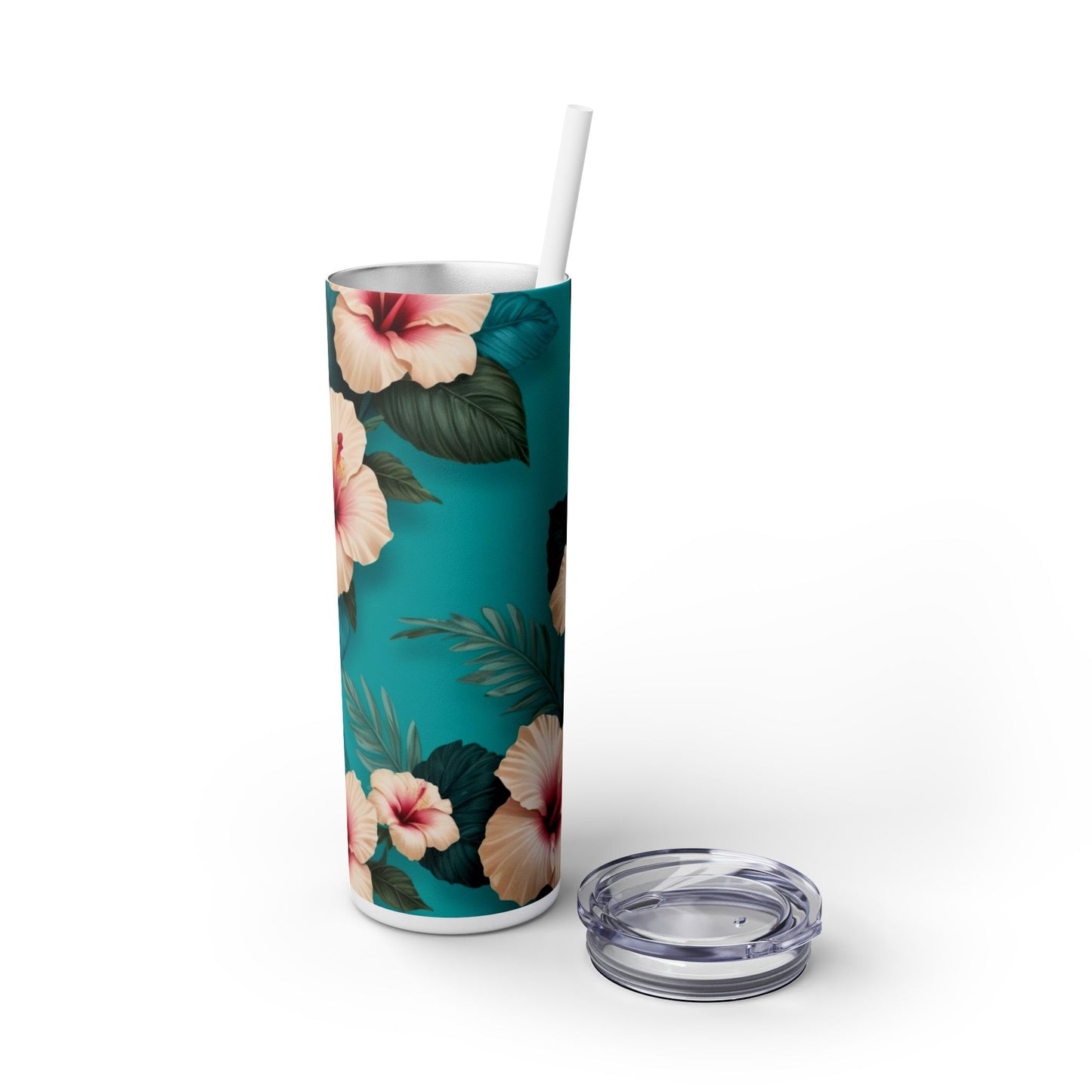 Tropical Floral Skinny Tumbler with Straw -20oz