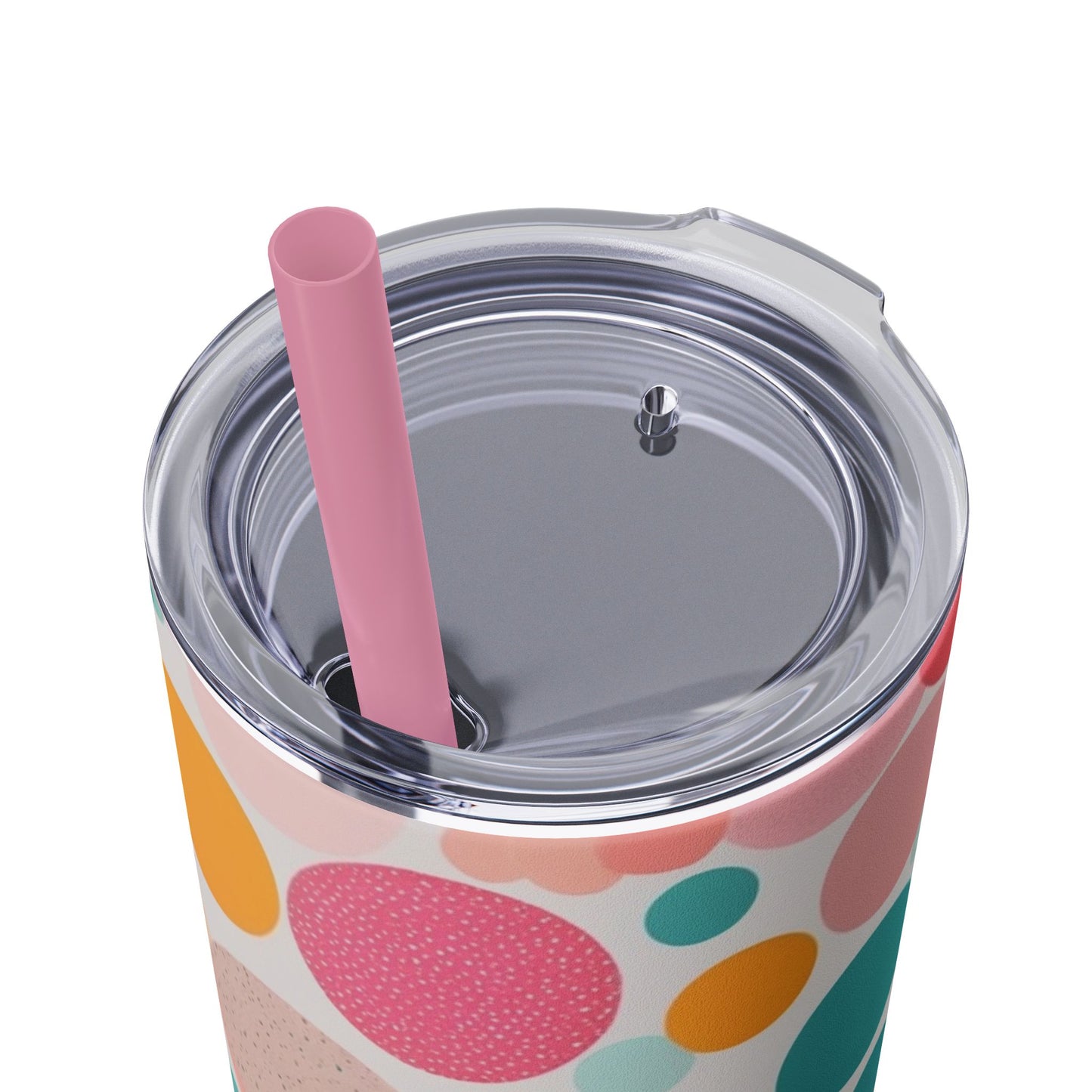 Colorful Polka Dot 20oz Skinny Tumbler with Straw - Fun & Stylish Drinkware