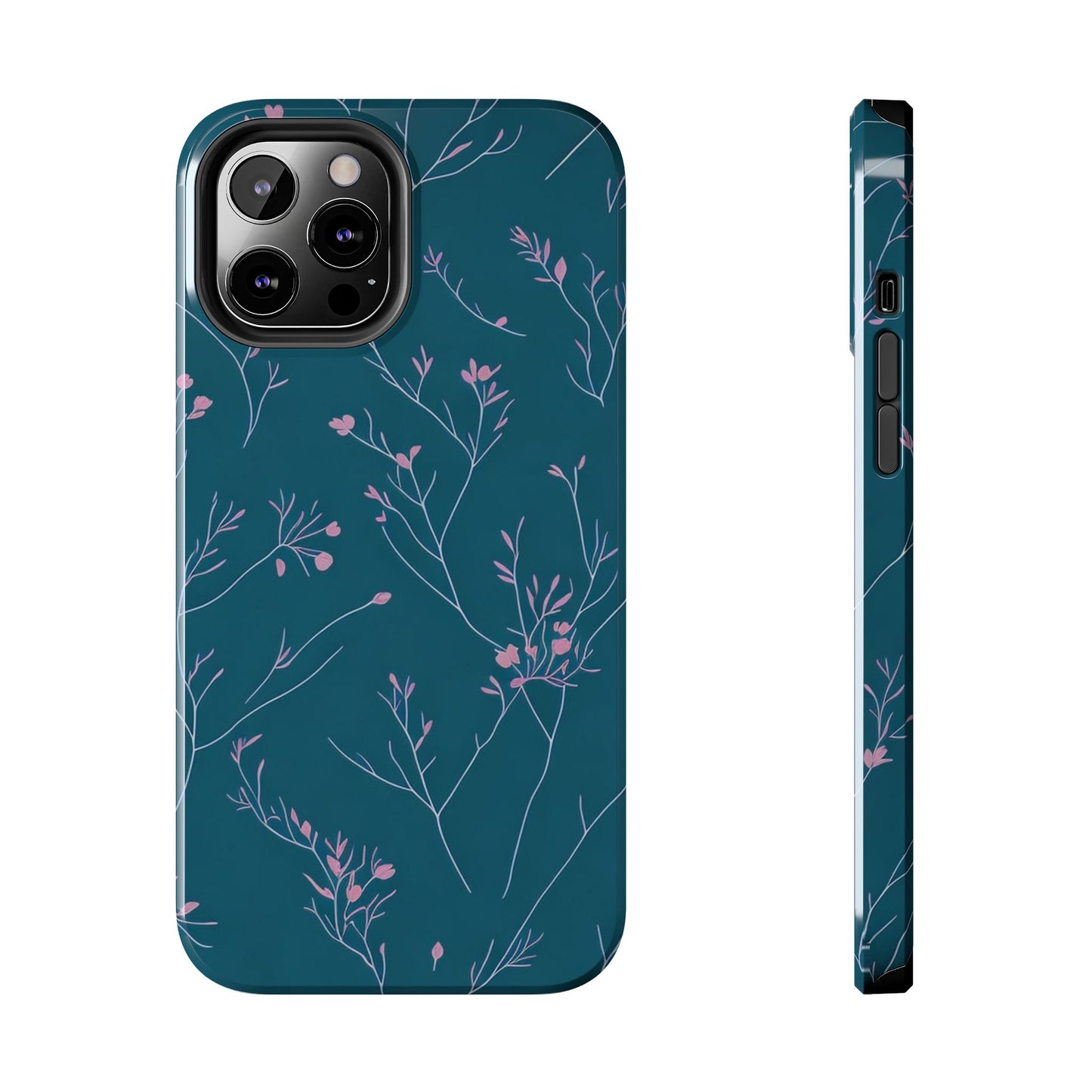 Teal Floral Tough Phone Case