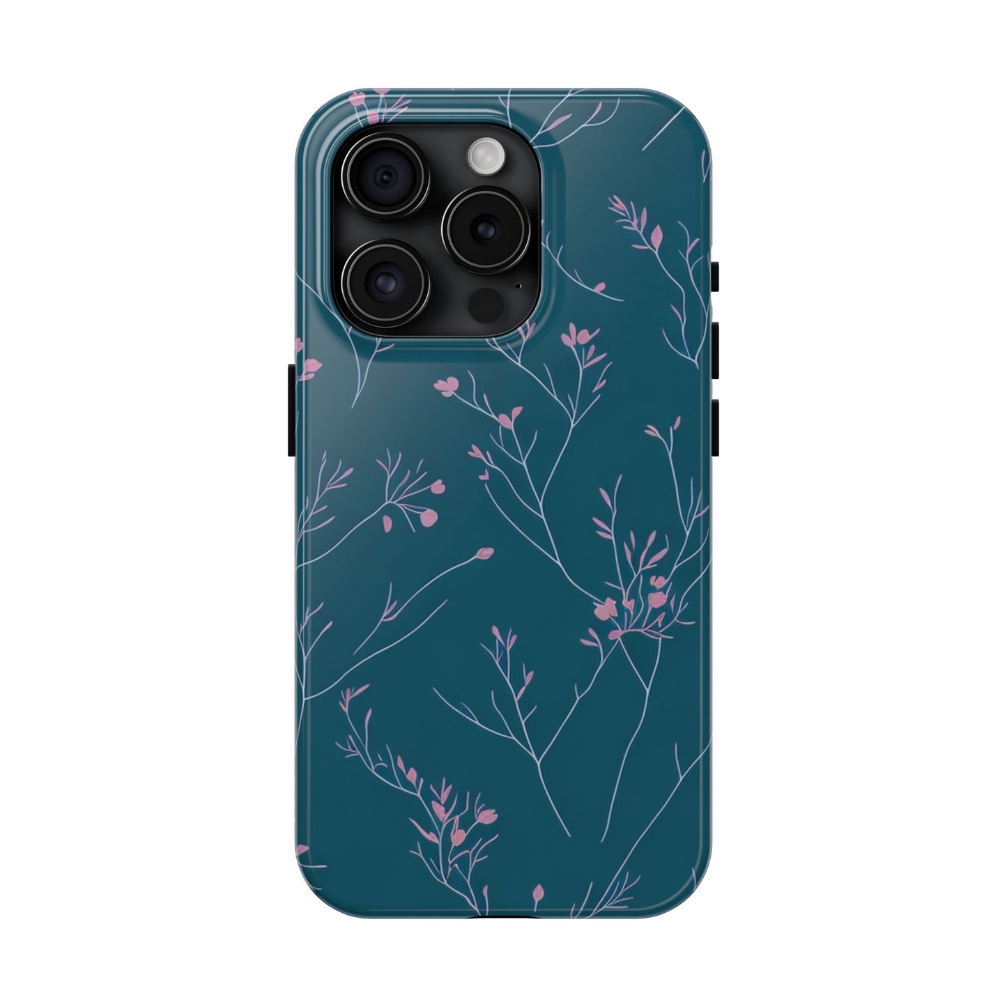 Teal Floral Tough Phone Case
