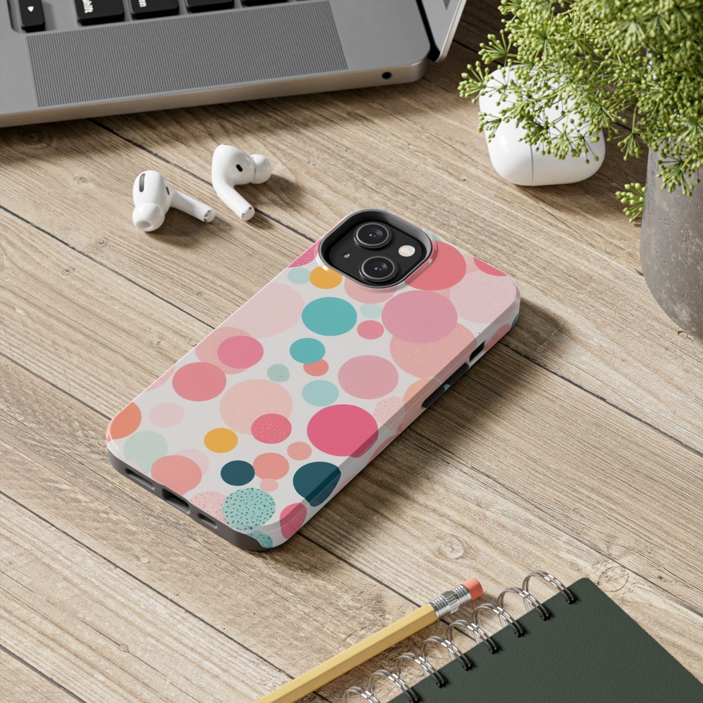 Pink Polka Dot Phone Case for iPhone 16 15 14 13 12 11 X 8 7 Samsung Galaxy S24 S23 S22 S21