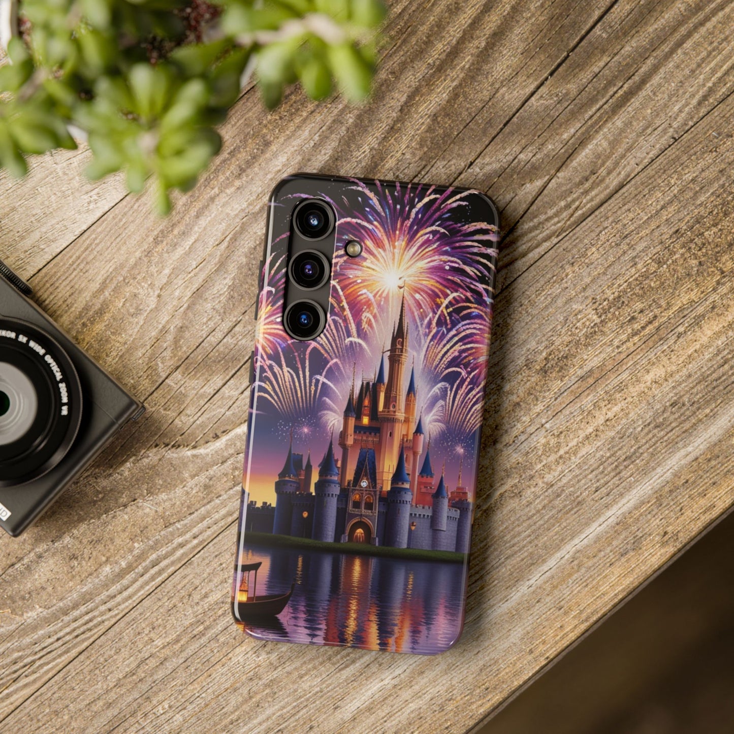 Magical Castle and Fireworks Tough Phone Case for iPhone 16 15 14 13 12 11 X 8 7 Samsung Galaxy S24 S23 S22 S21