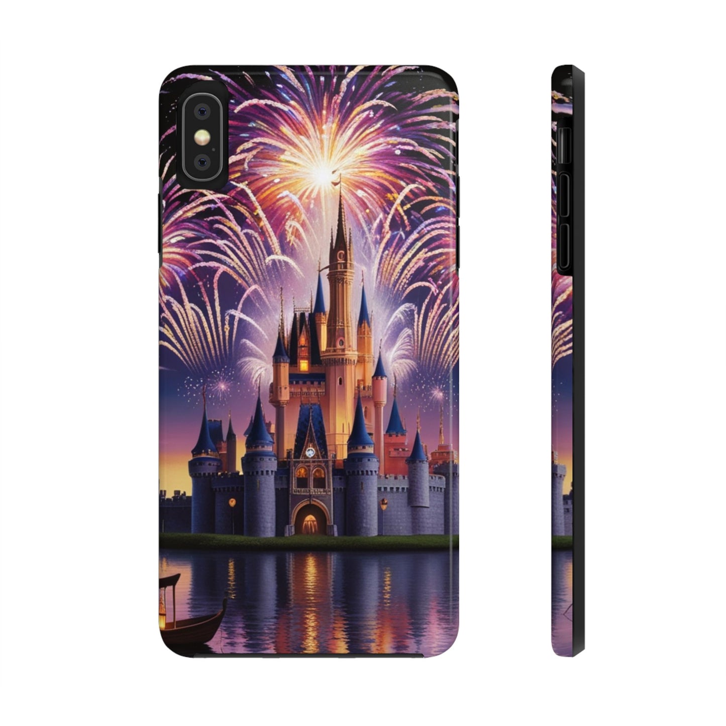 Magical Castle and Fireworks Tough Phone Case for iPhone 16 15 14 13 12 11 X 8 7 Samsung Galaxy S24 S23 S22 S21