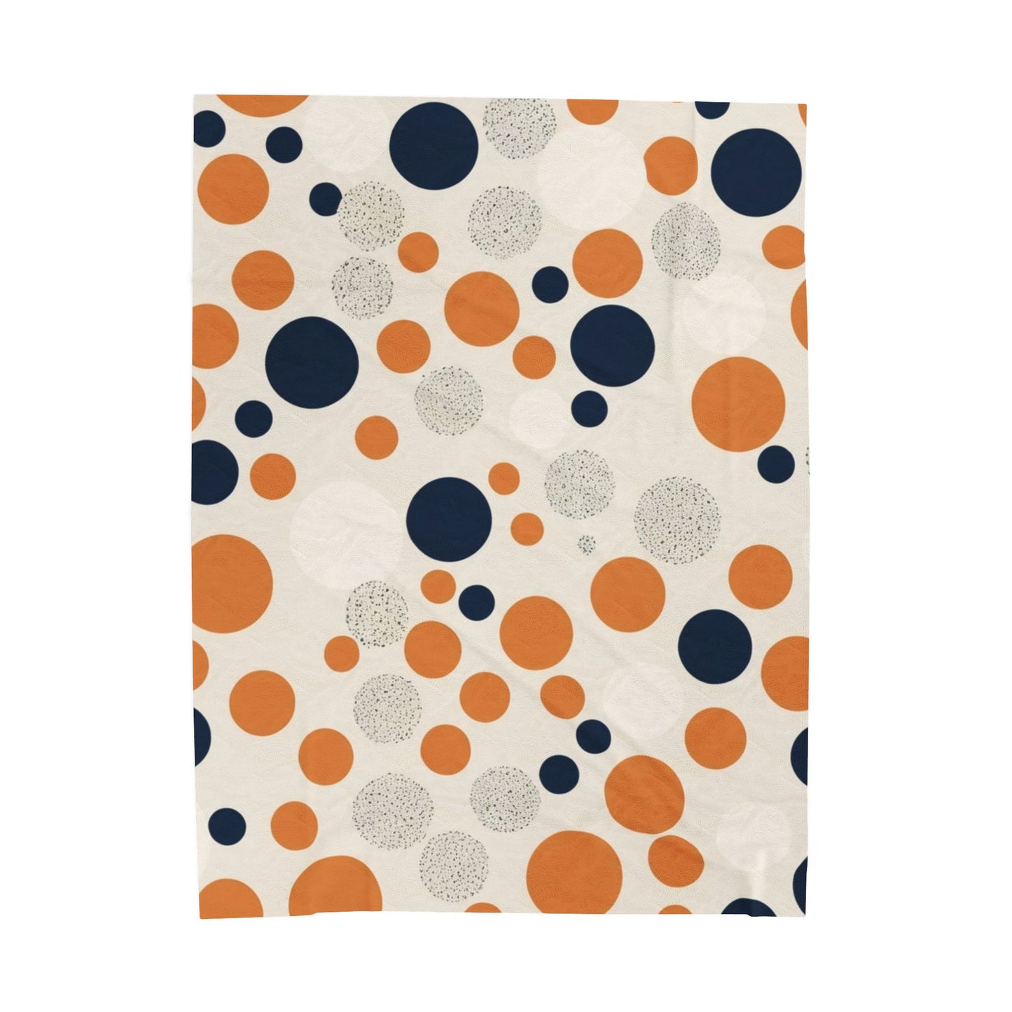 Orange Polka Dot Cozy Velveteen Blanket