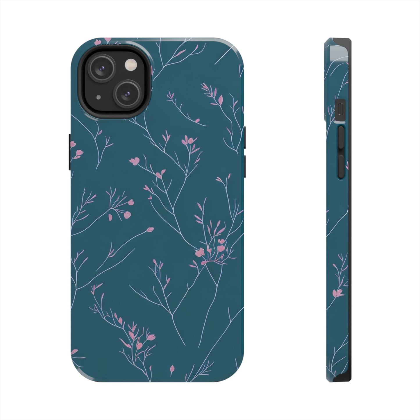 Teal Floral Tough Phone Case