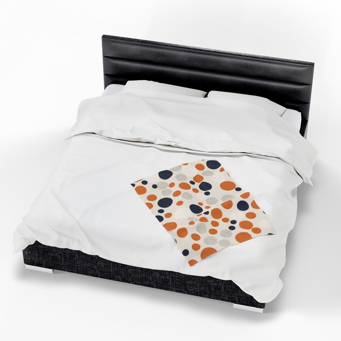 Orange Polka Dot Cozy Velveteen Blanket