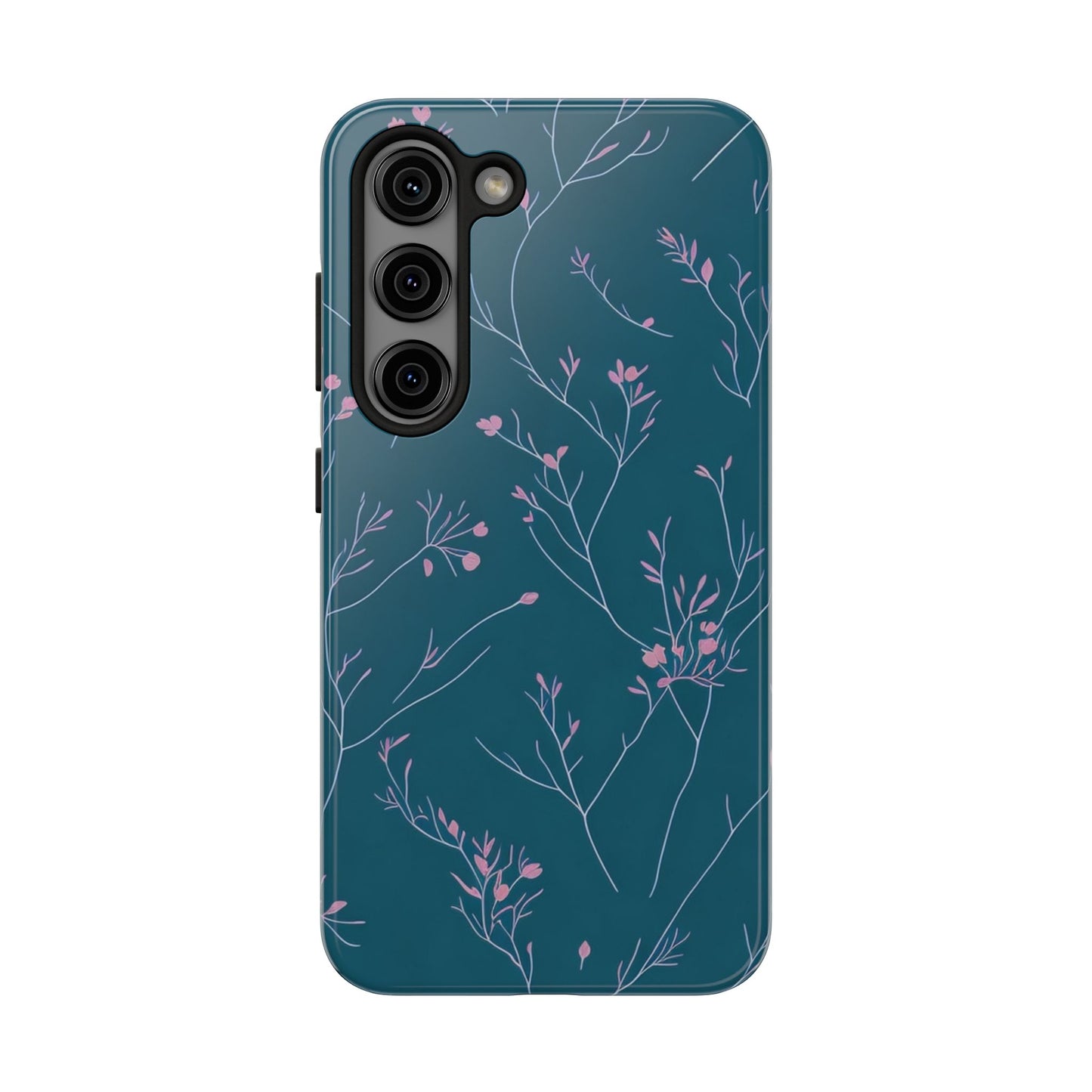 Teal Floral Tough Phone Case