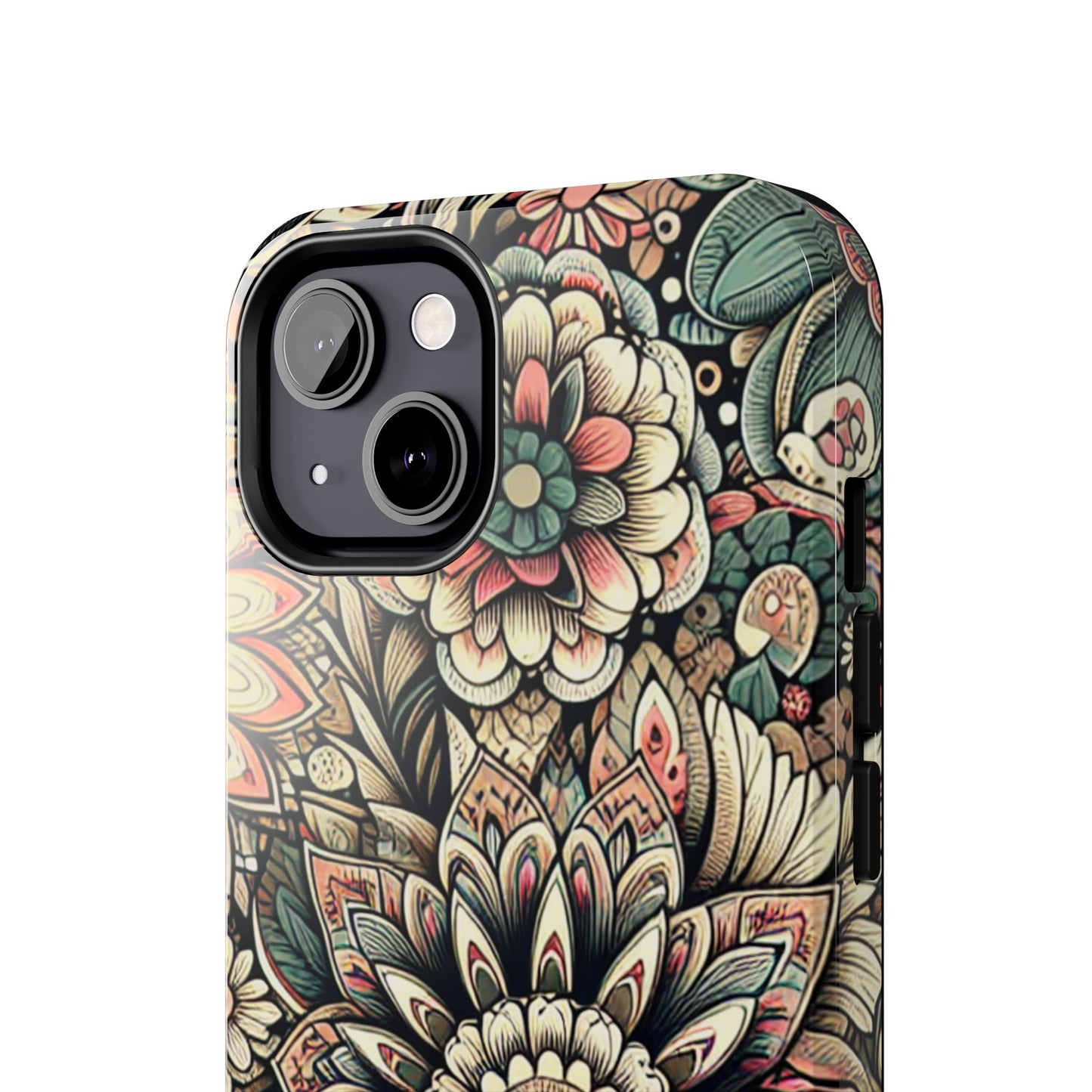 Boho Floral Tough Case for iPhone 16 15 14 13 12 11 X 8 7 Samsung Galaxy S24 S23 S22 S21