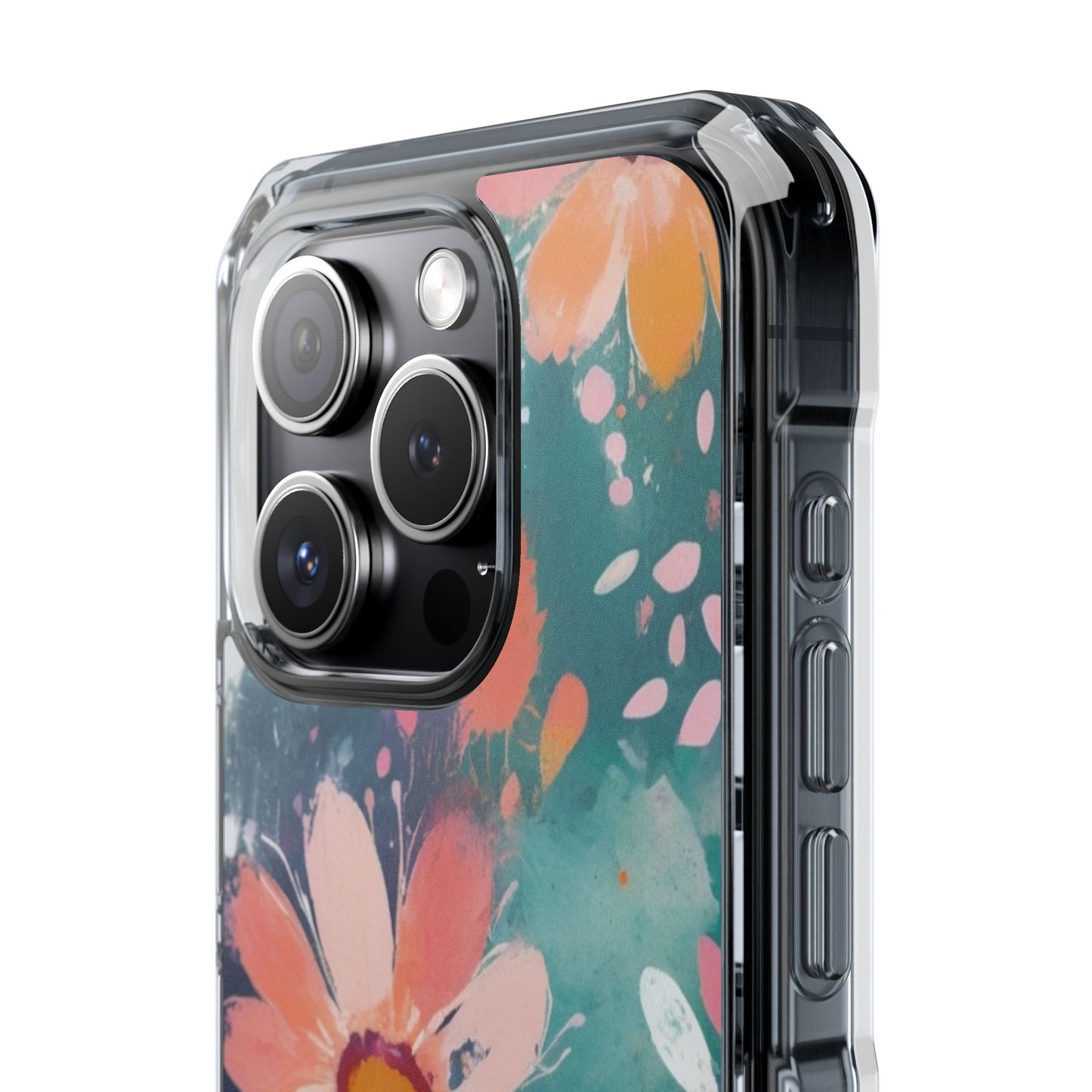 Pastel Floral Magnetic Clear Impact Case for iPhone 16 15 14