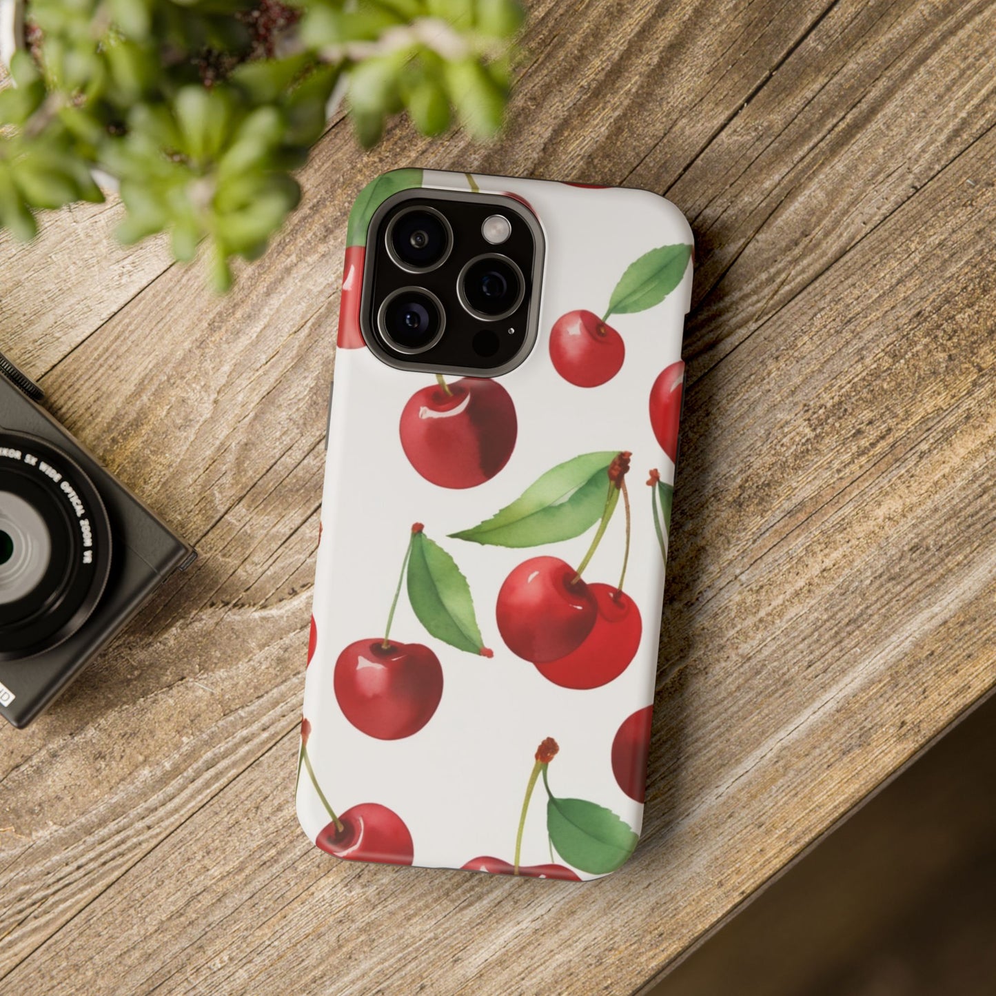 Cherry Print Magnetic Tough Case