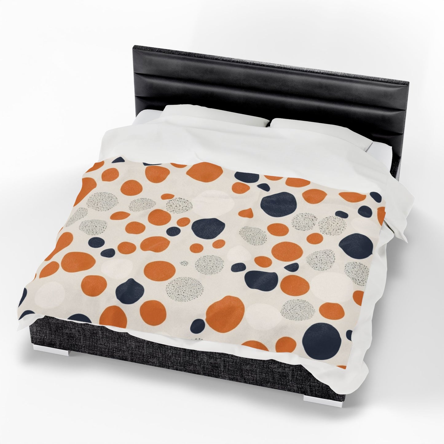 Orange Polka Dot Cozy Velveteen Blanket