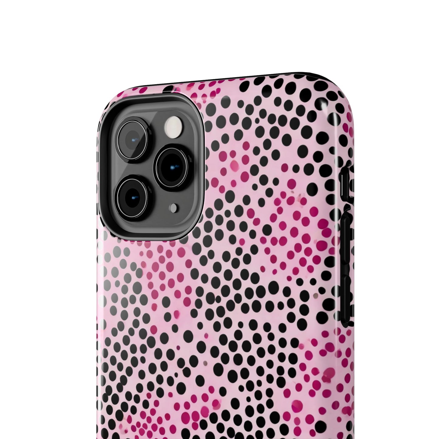 Pink and Black Dot Design Tough Phone Case