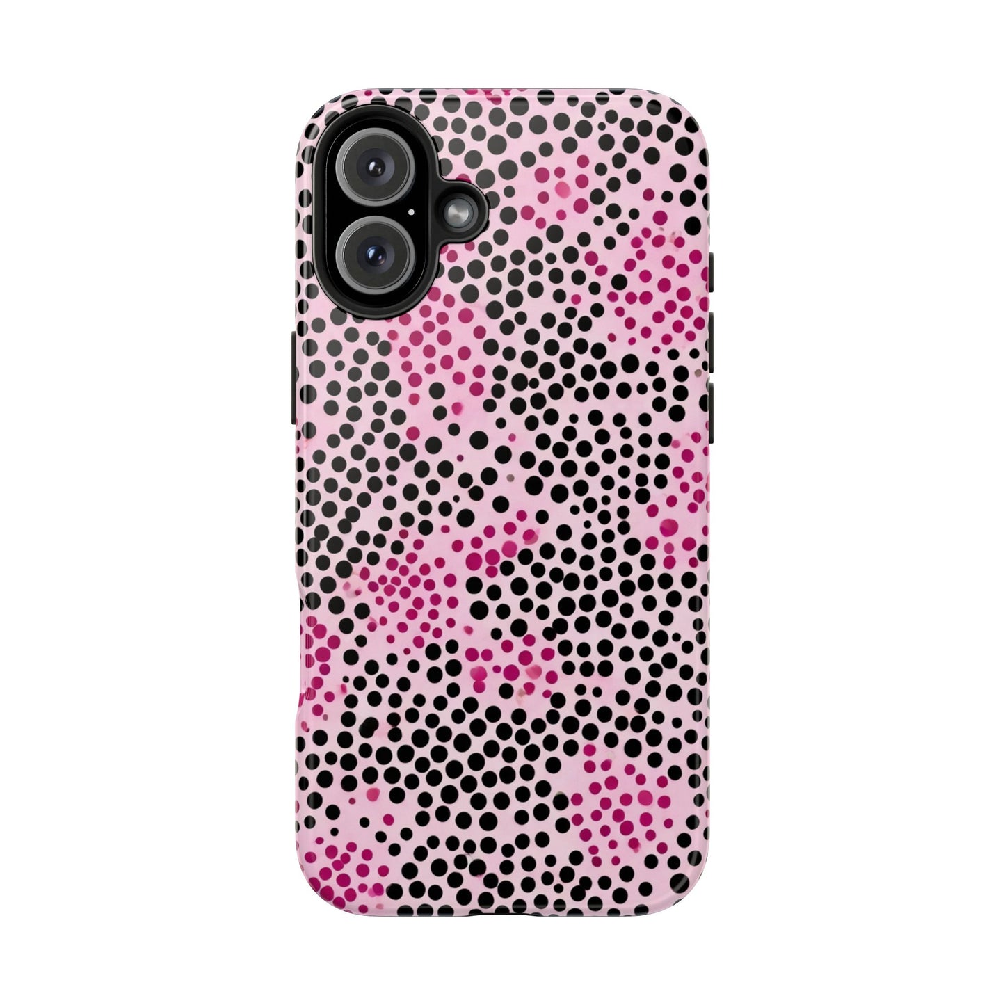 Pink and Black Dot Design Tough Phone Case