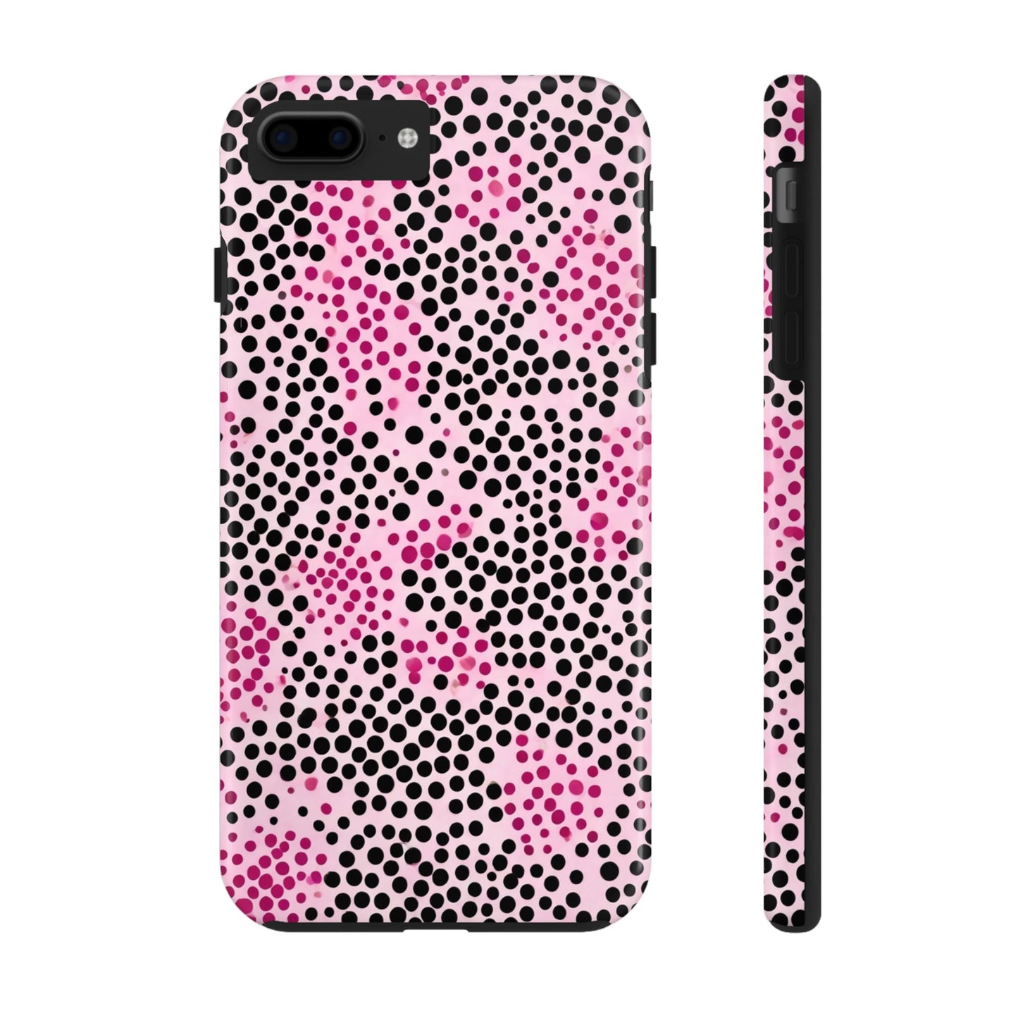 Pink and Black Dot Design Tough Phone Case