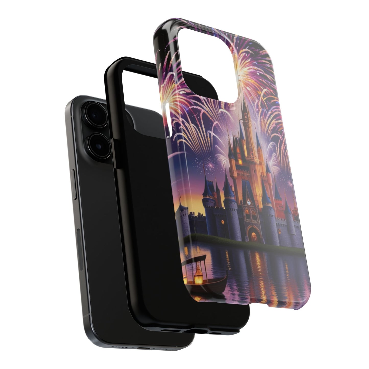 Magical Castle and Fireworks Tough Phone Case for iPhone 16 15 14 13 12 11 X 8 7 Samsung Galaxy S24 S23 S22 S21