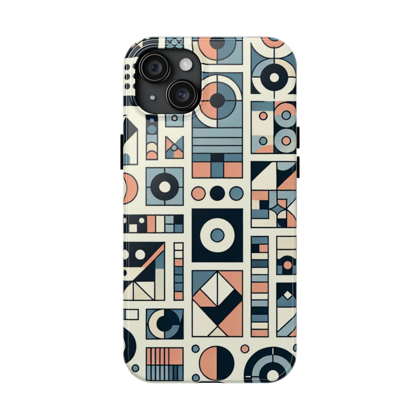 Geometric Print Tough Phone Case for iPhone 16 15 14 13 12 11 X 8 7 Samsung Galaxy S24 S23 S22 S21