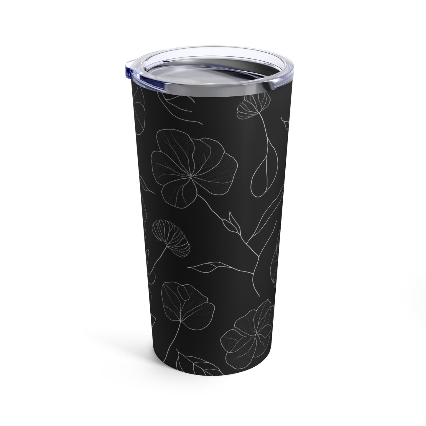 Black Floral Tumbler