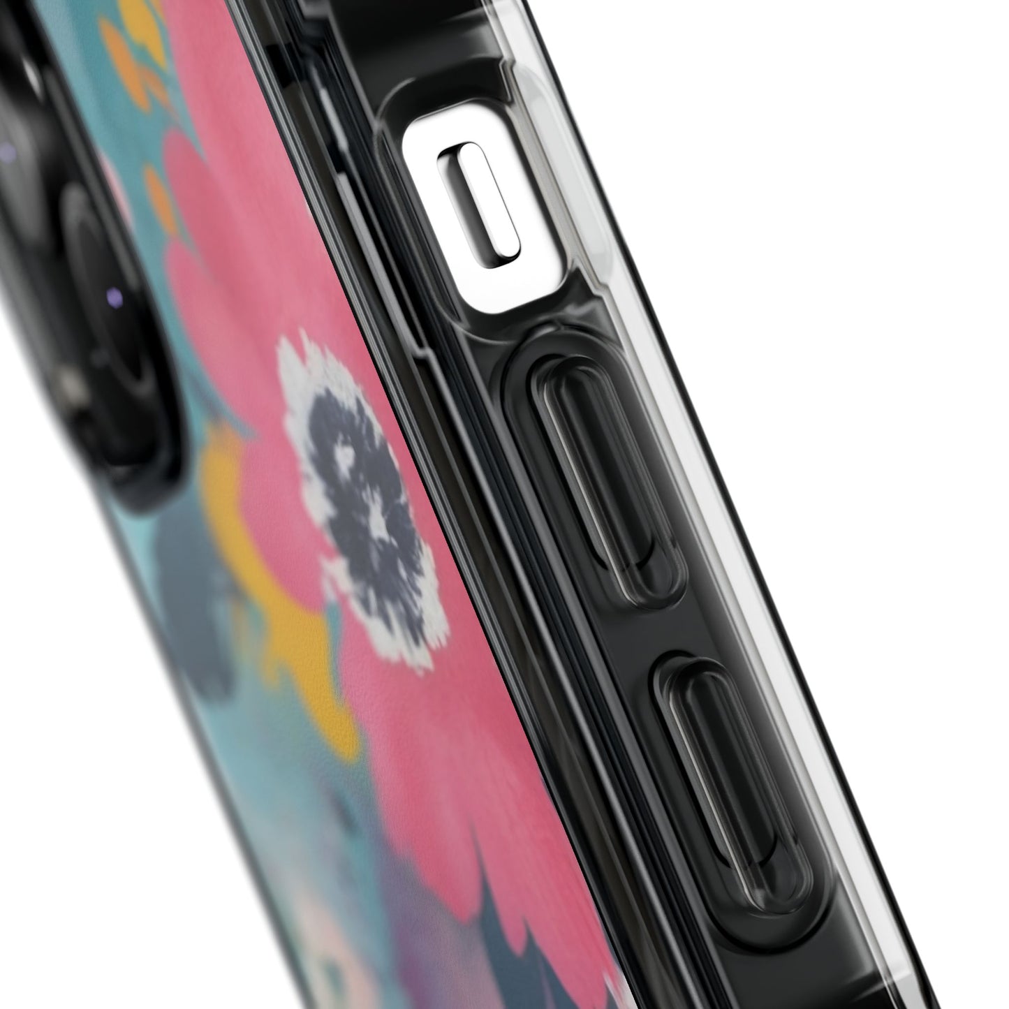 Vibrant Floral Magnetic Clear Impact Case for iPhone 16 15 14