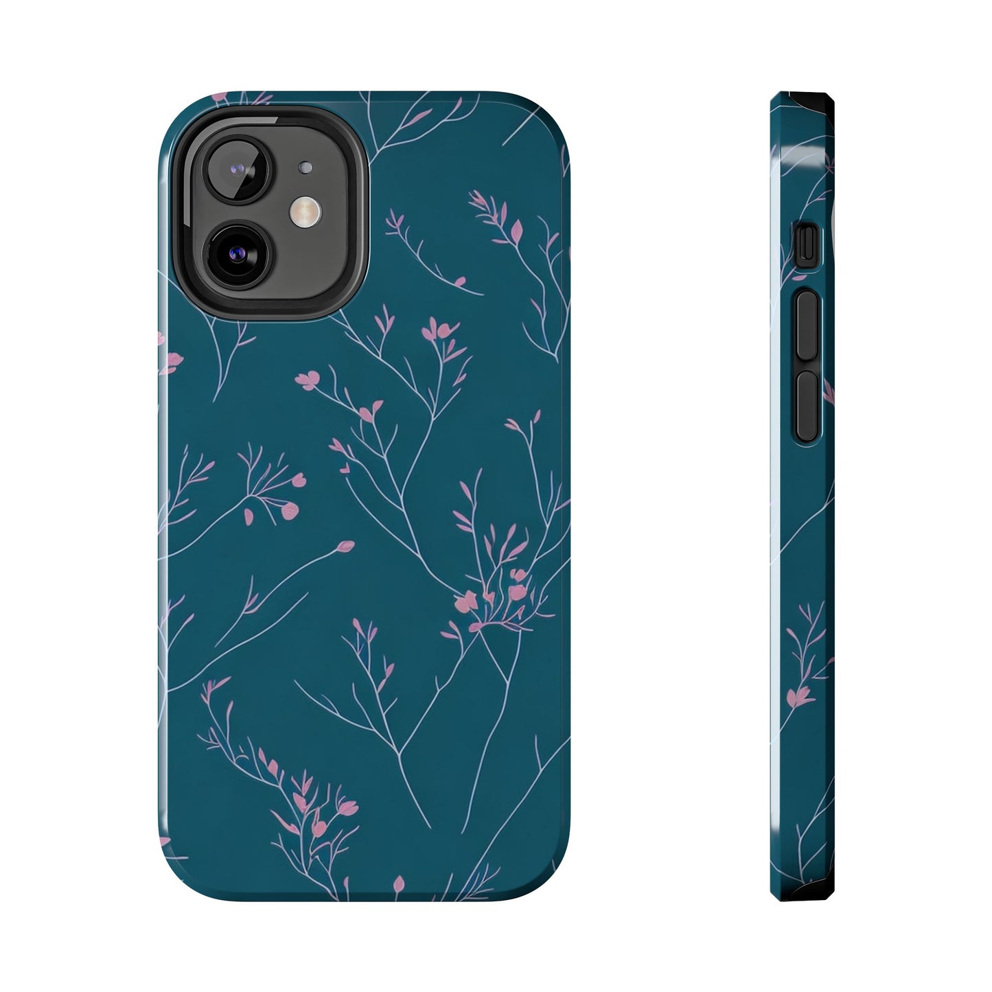 Teal Floral Tough Phone Case