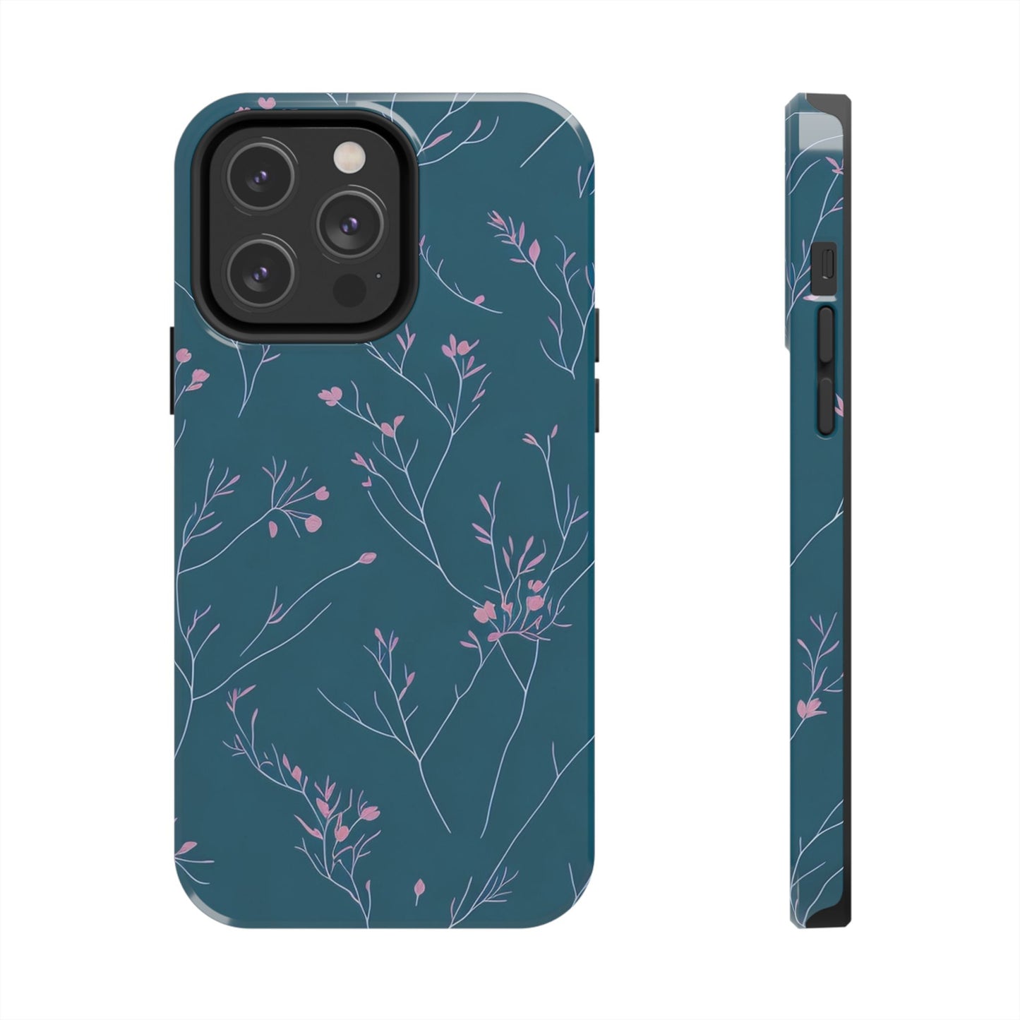 Teal Floral Tough Phone Case