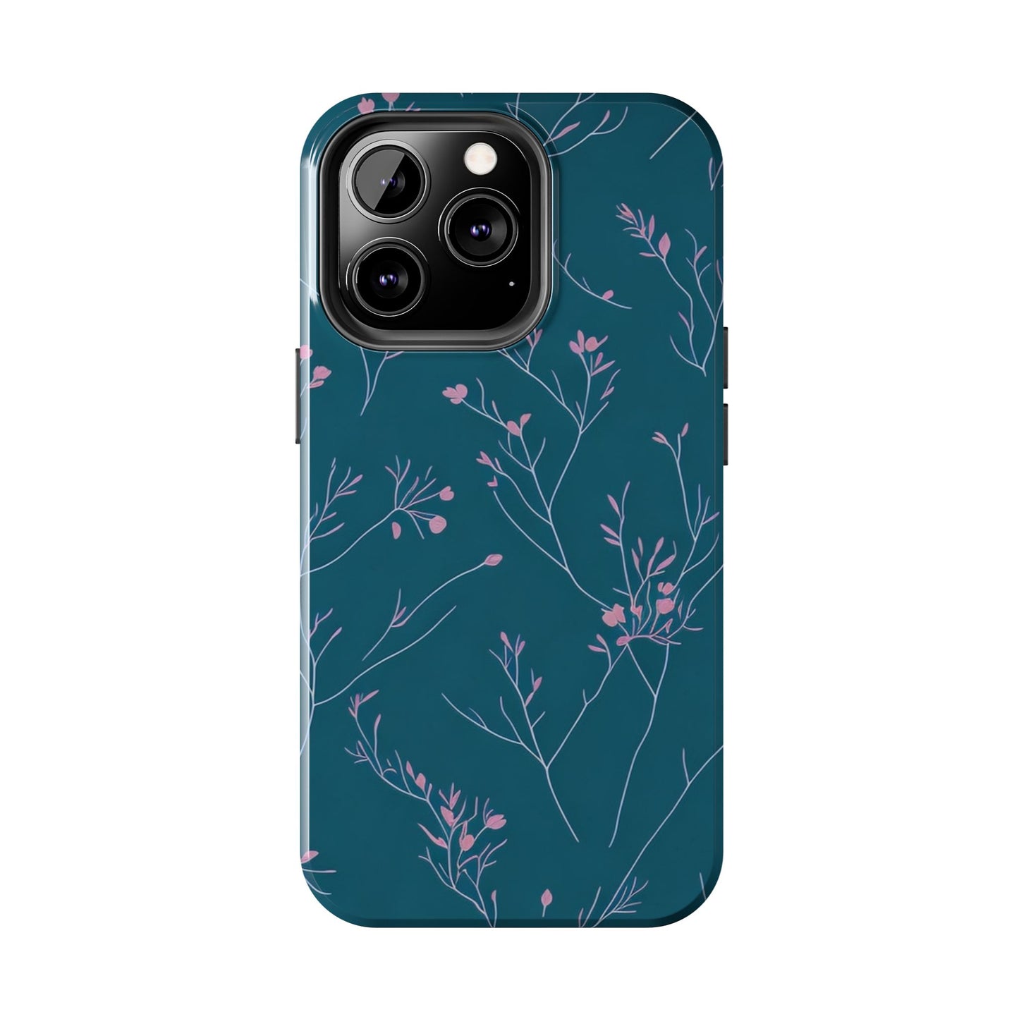 Teal Floral Tough Phone Case