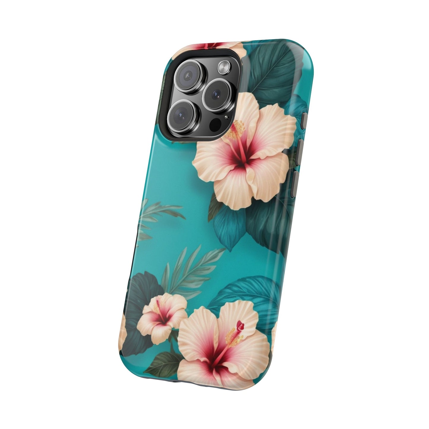 Tropical Floral Magnetic Tough Phone Case for iPhone 16 15 14 13