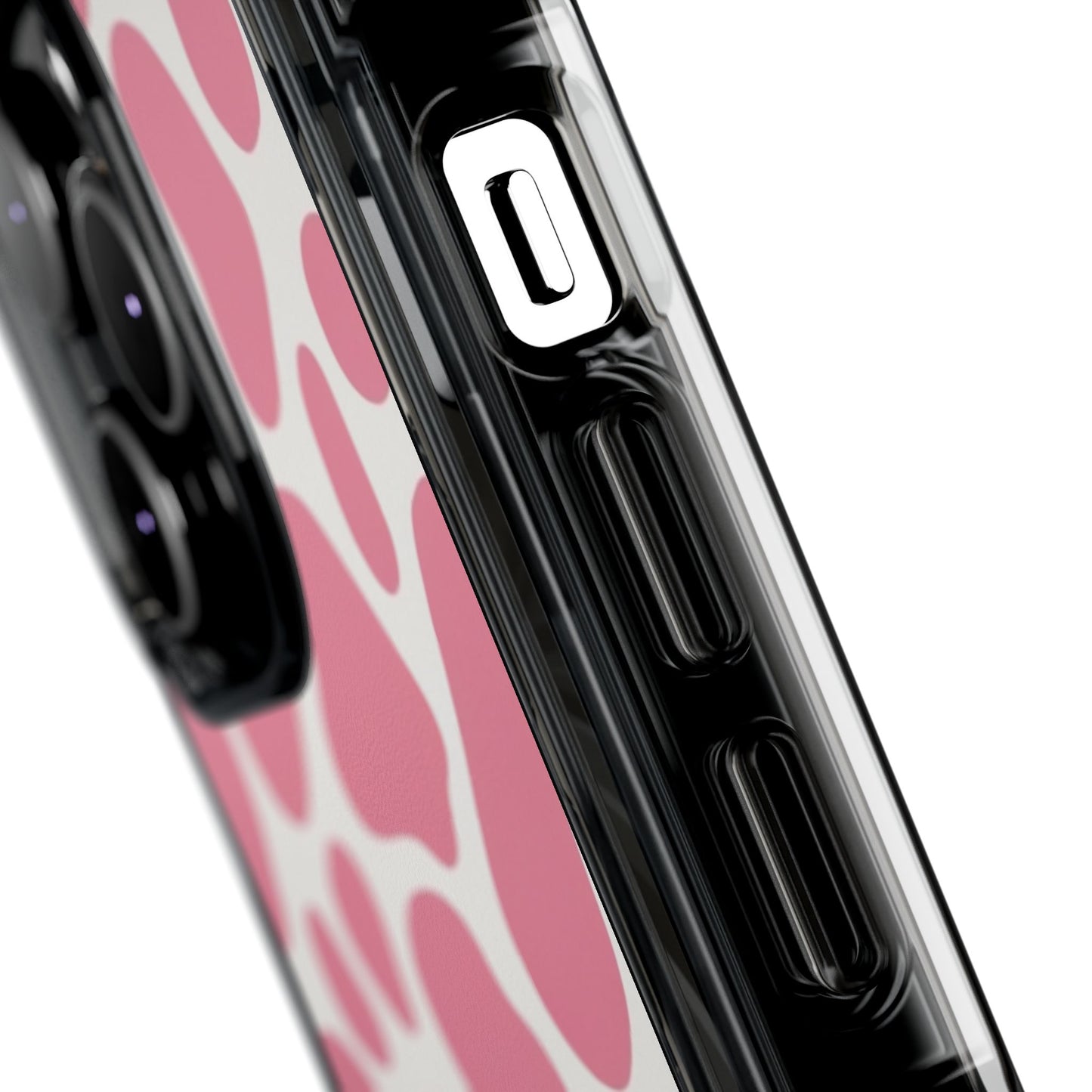 Pink Giraffe Print Magnetic Clear Impact Case for iPhone 16 15 14