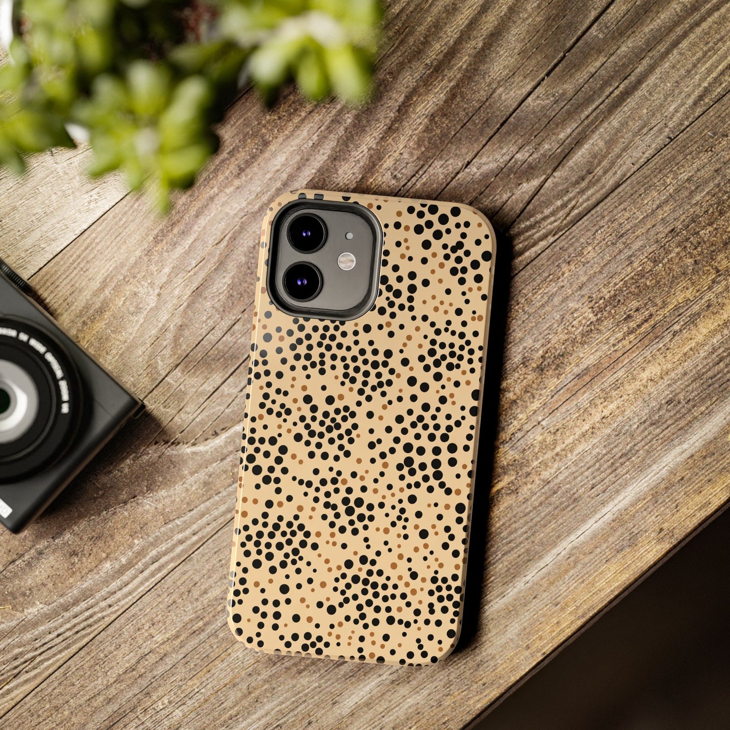 Tan and Black Dot Tough Phone Case