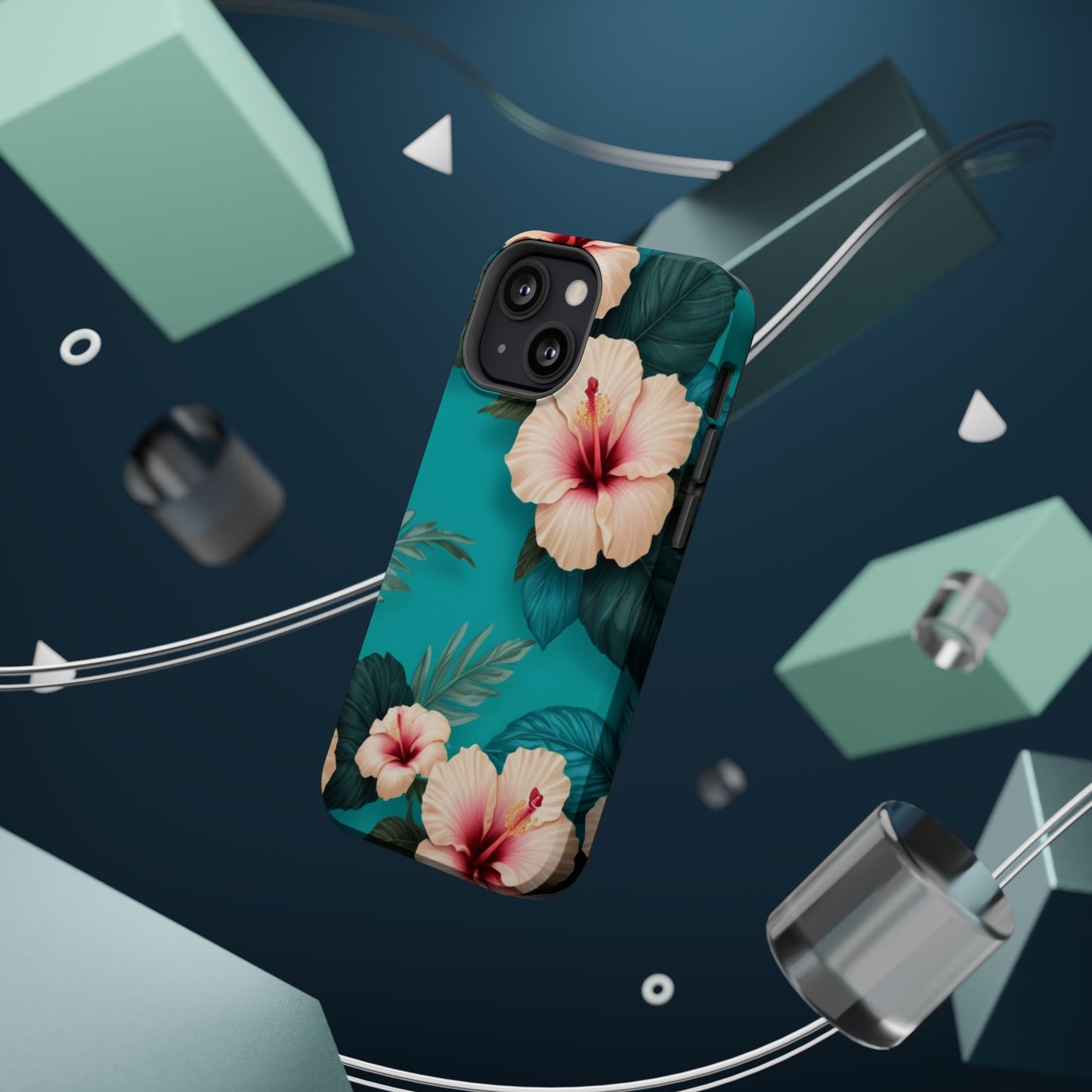 Tropical Floral Magnetic Tough Phone Case for iPhone 16 15 14 13