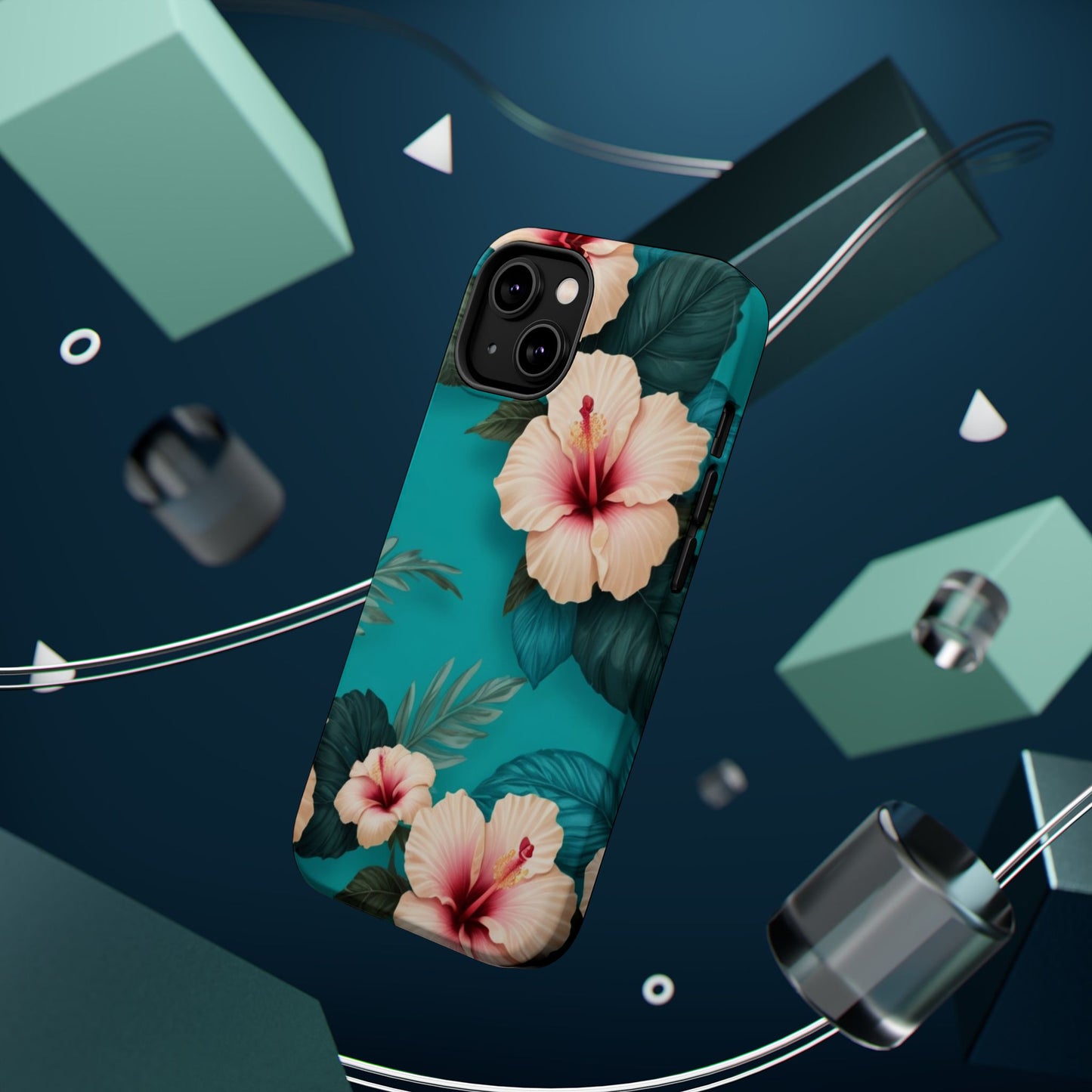 Tropical Floral Magnetic Tough Phone Case for iPhone 16 15 14 13