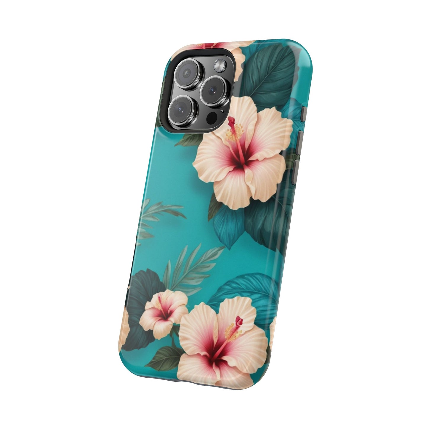 Tropical Floral Magnetic Tough Phone Case for iPhone 16 15 14 13