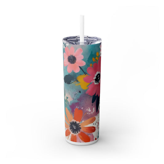 Floral Skinny Tumbler- 20oz