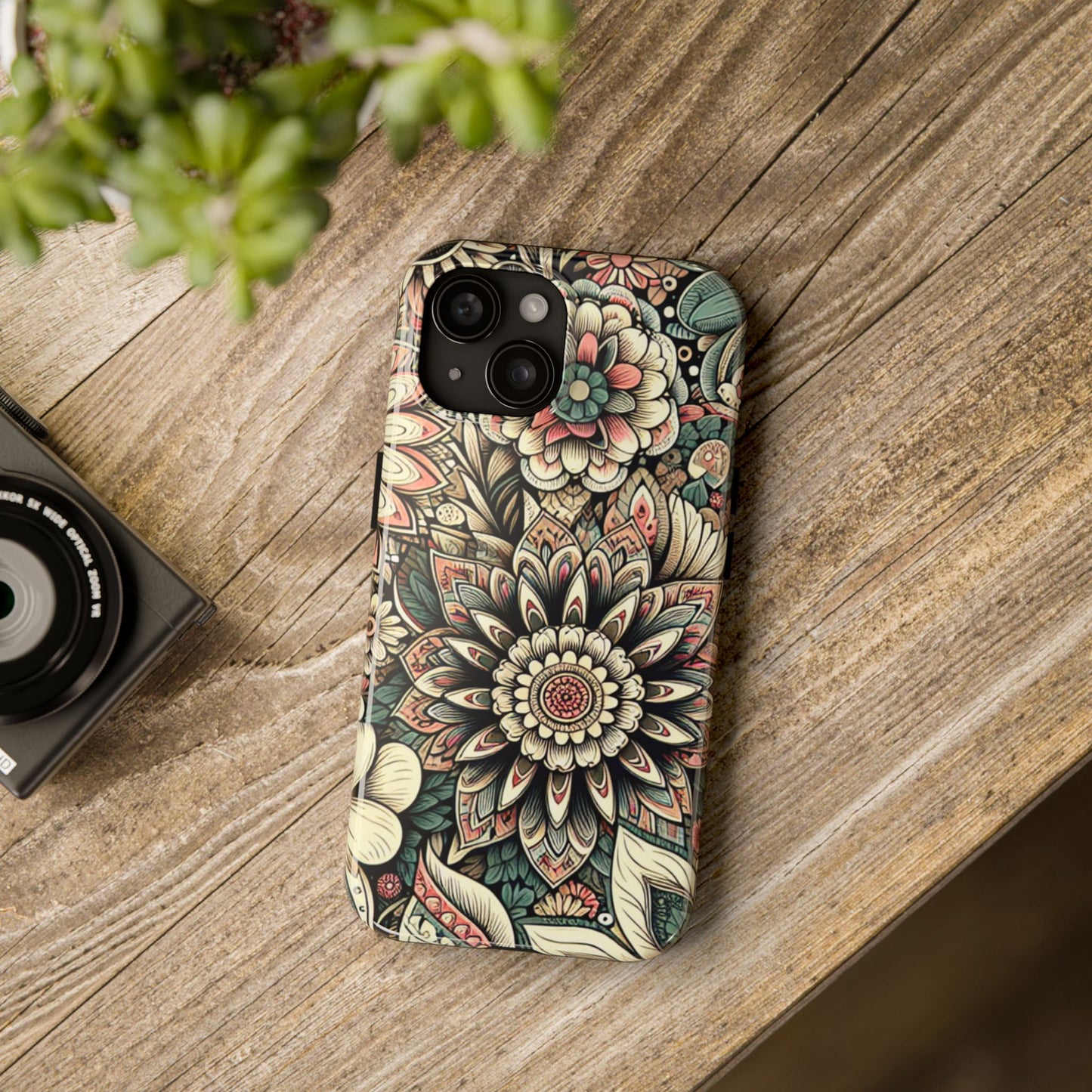 Boho Floral Tough Case for iPhone 16 15 14 13 12 11 X 8 7 Samsung Galaxy S24 S23 S22 S21