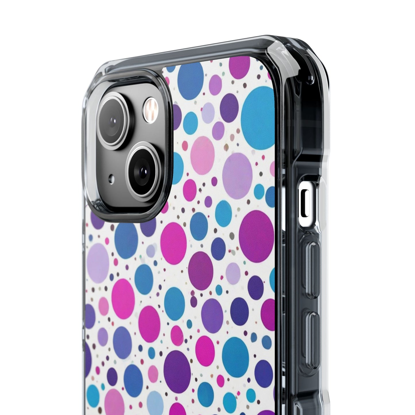 Polka Dot Design Magnetic Clear Impact Case for iPhone 16 15 14