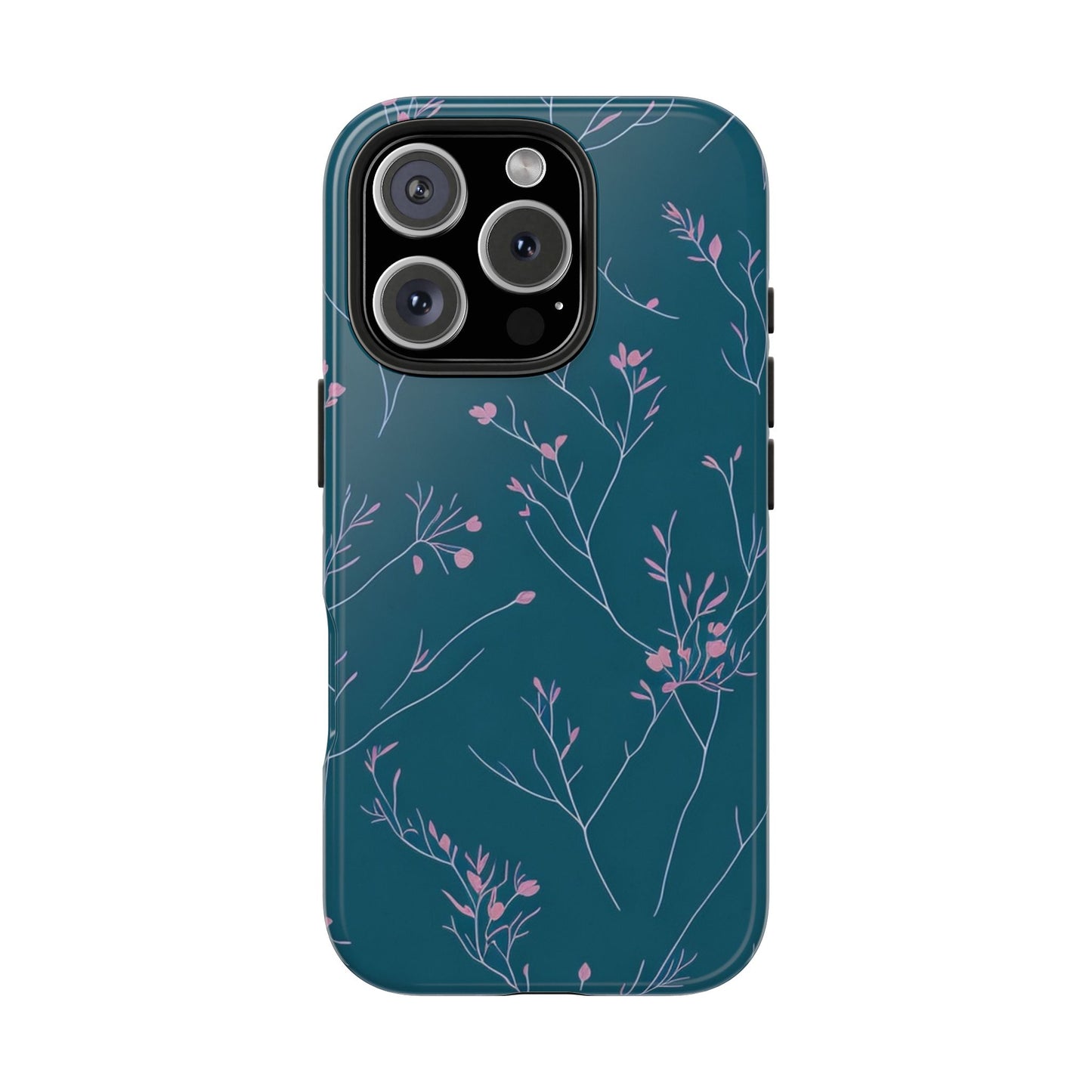 Teal Floral Tough Phone Case