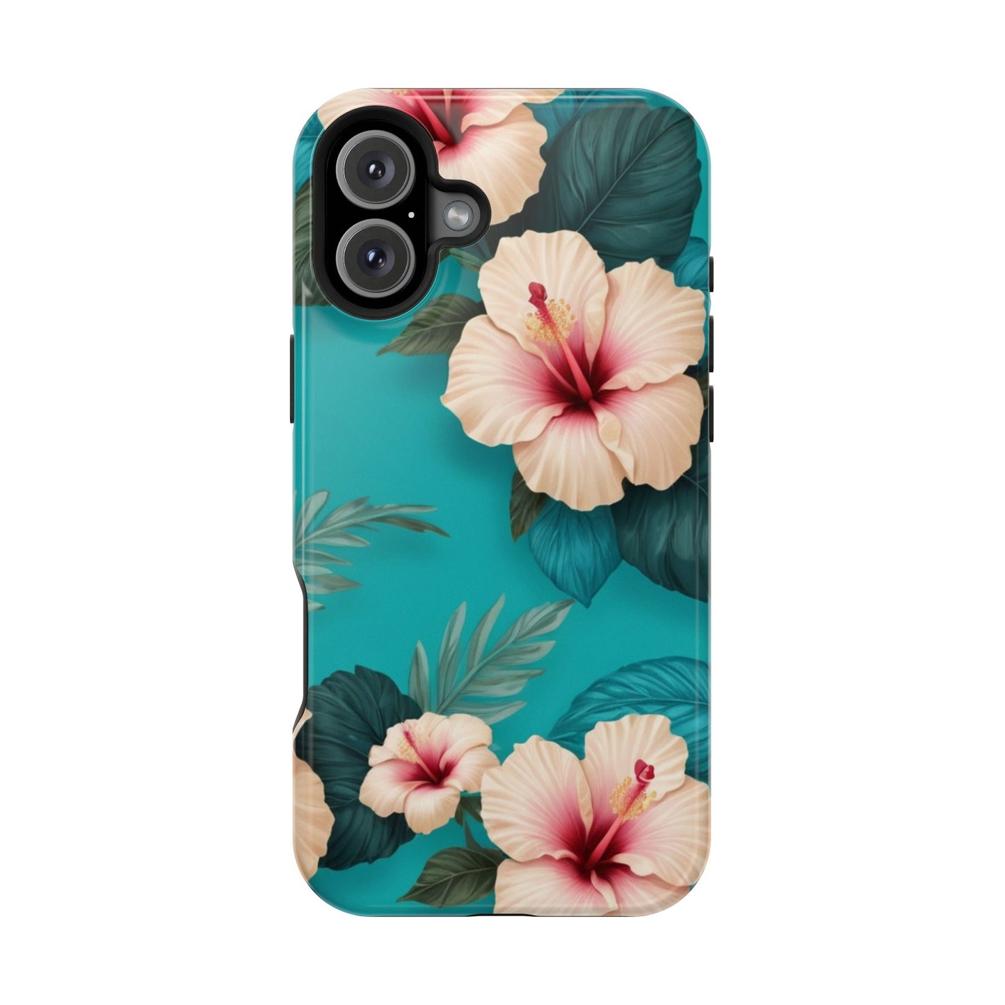 Tropical Floral Magnetic Tough Phone Case for iPhone 16 15 14 13