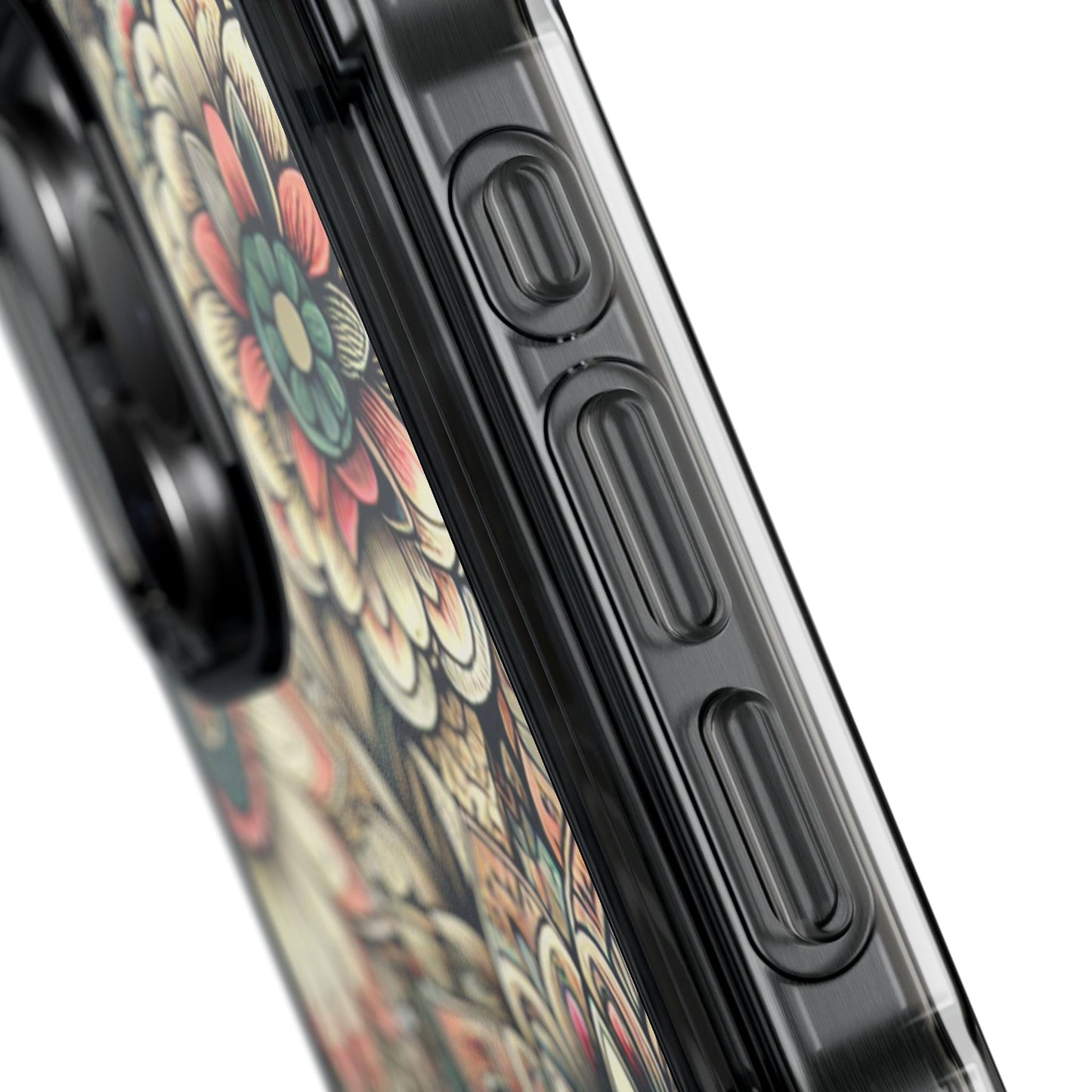 Boho Floral Magnetic Clear Impact Case for iPhone 16 15 14
