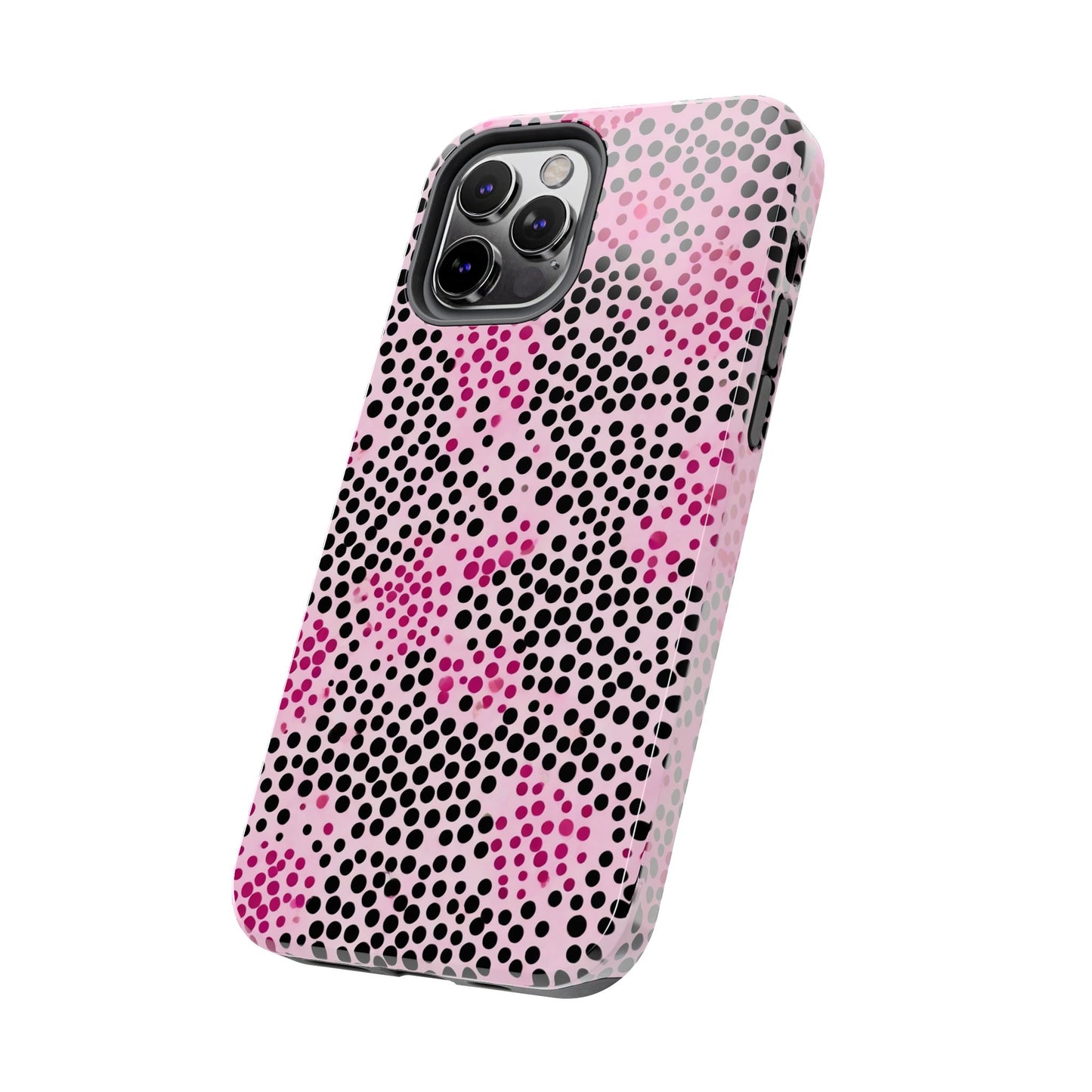 Pink and Black Dot Design Tough Phone Case