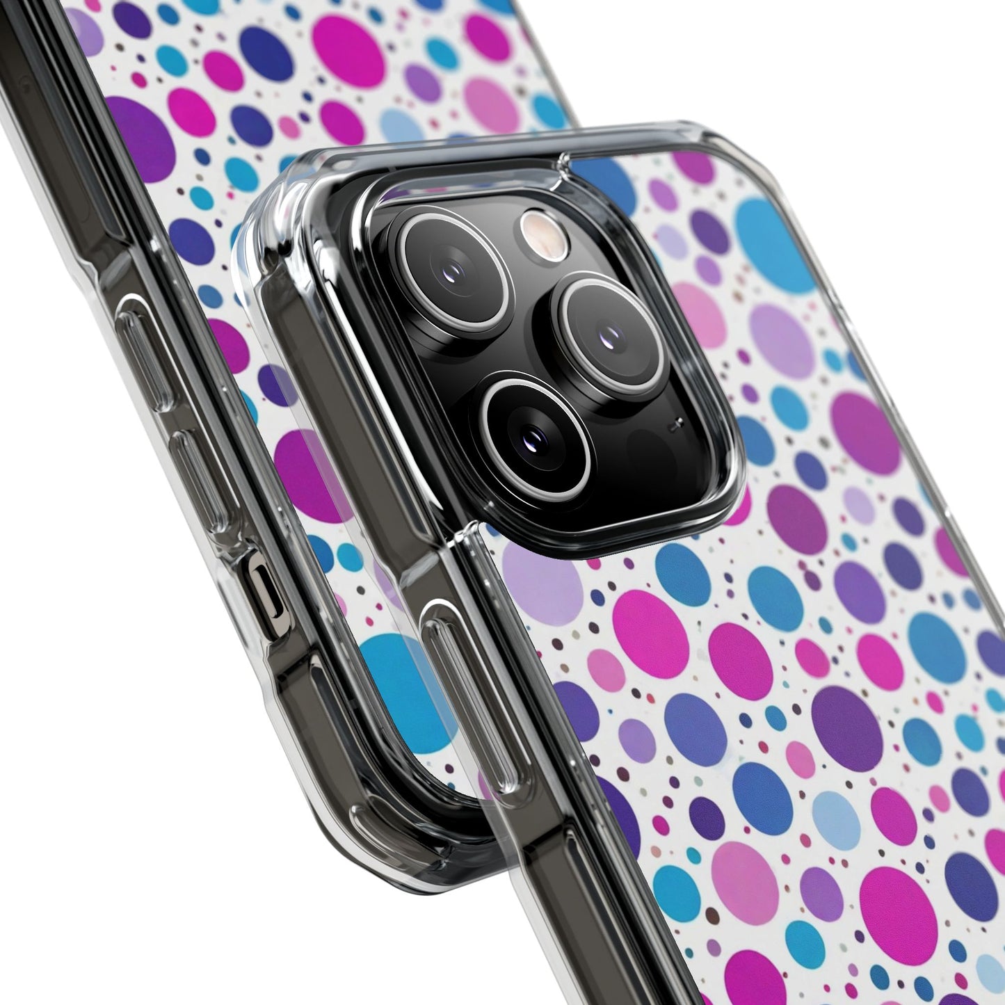 Polka Dot Design Magnetic Clear Impact Case for iPhone 16 15 14
