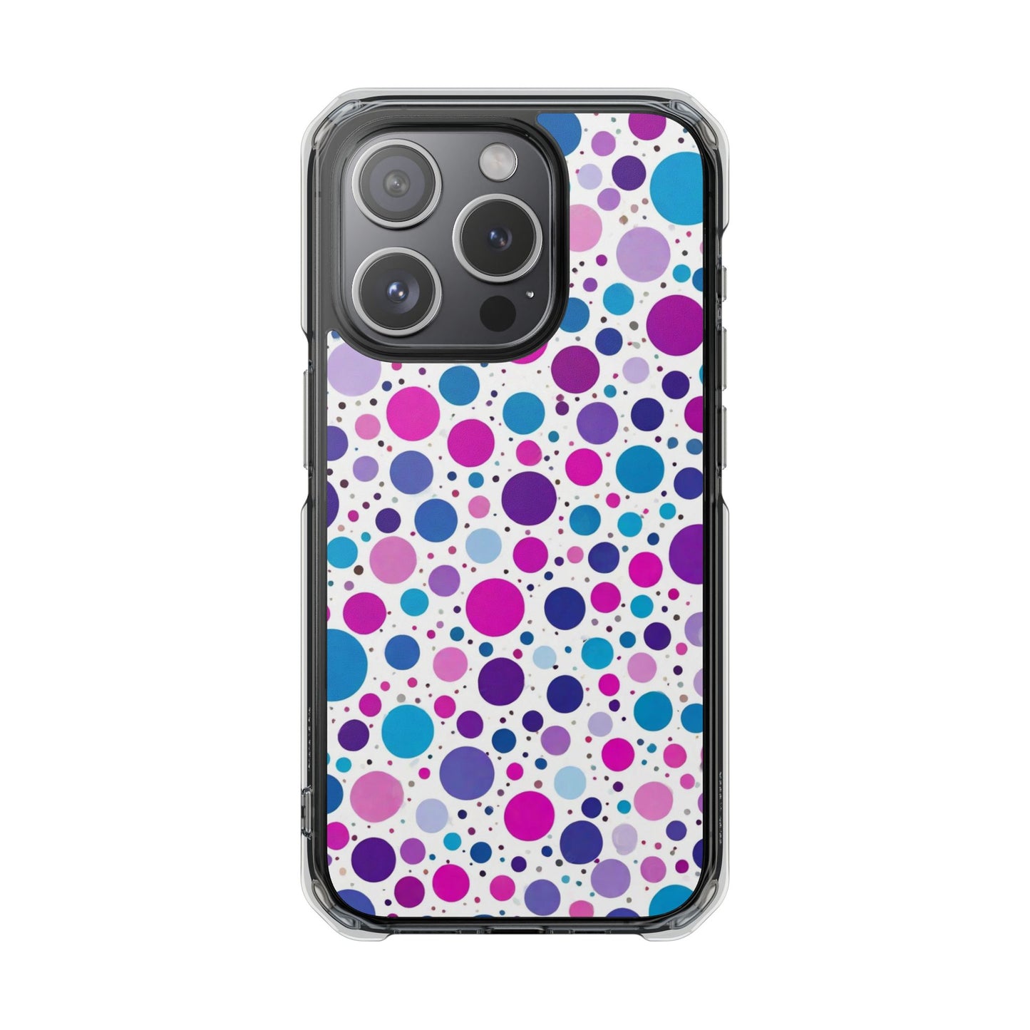Polka Dot Design Magnetic Clear Impact Case for iPhone 16 15 14