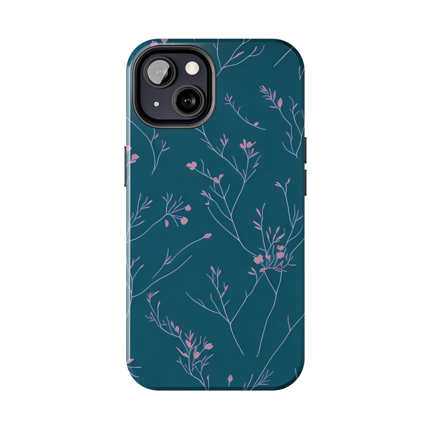 Teal Floral Tough Phone Case