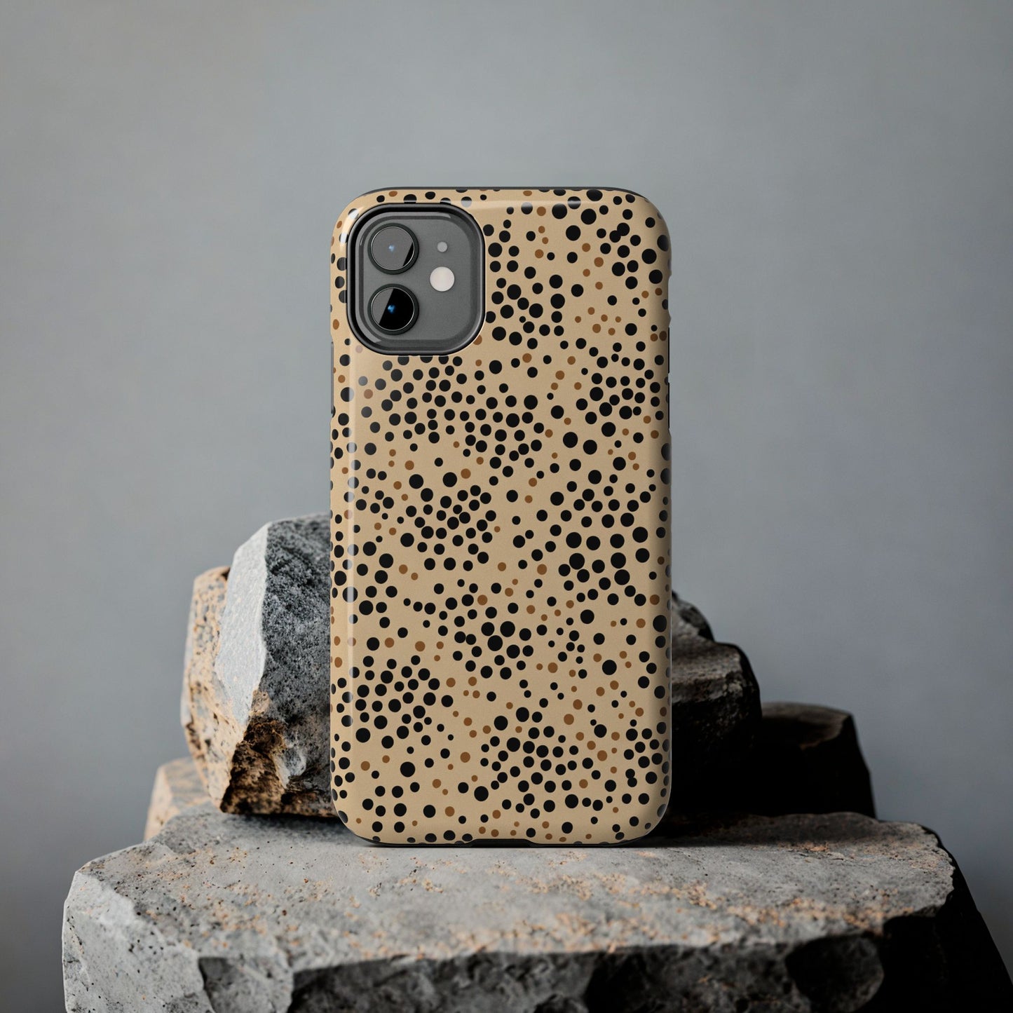 Tan and Black Dot Tough Phone Case