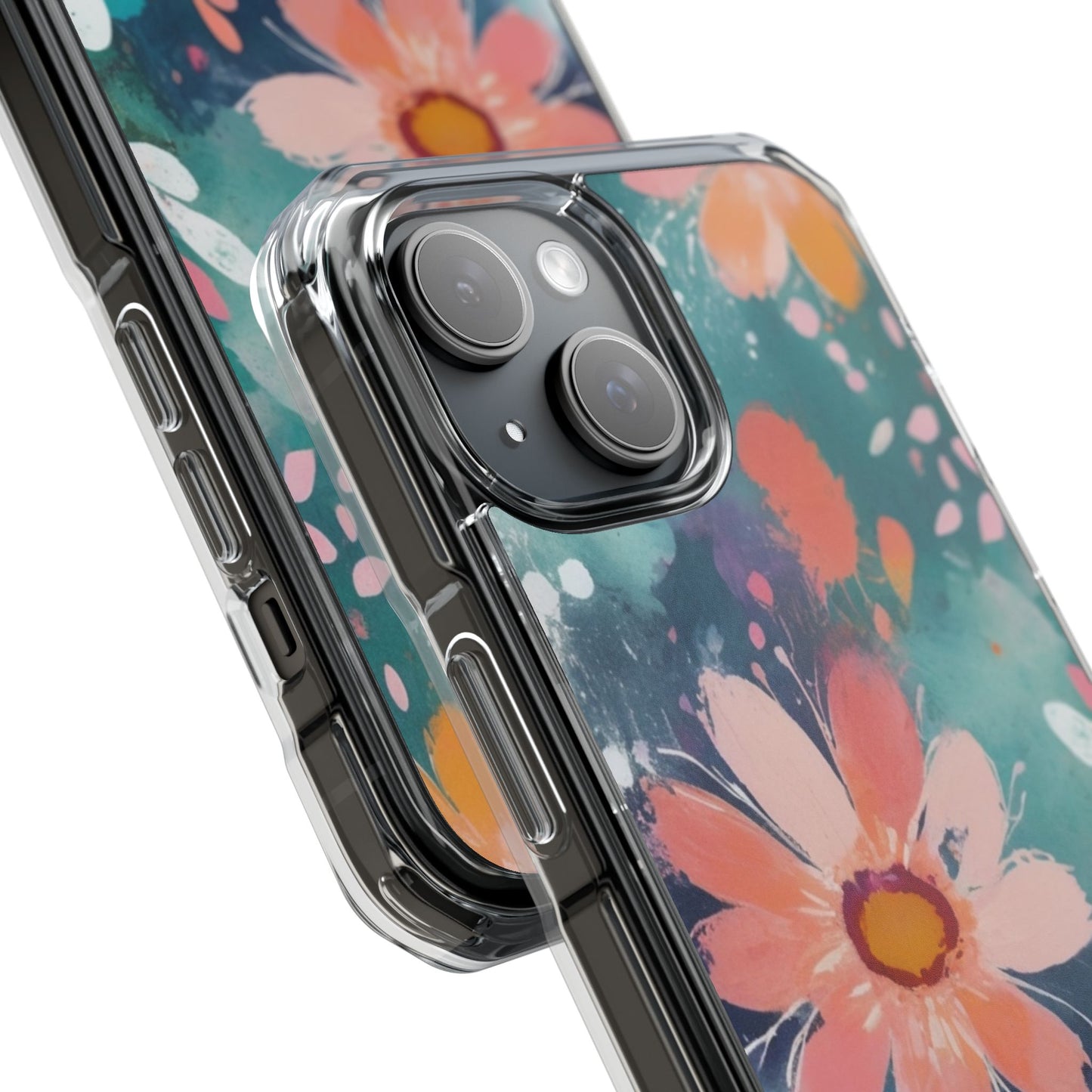 Pastel Floral Magnetic Clear Impact Case for iPhone 16 15 14