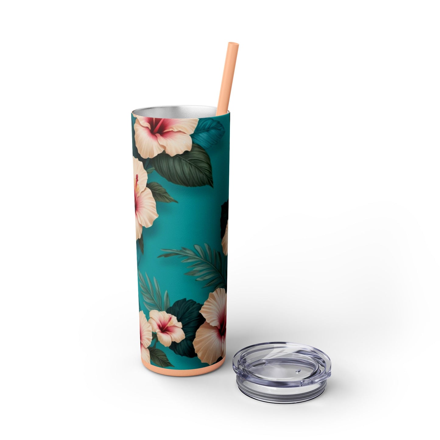 Tropical Floral Skinny Tumbler with Straw -20oz