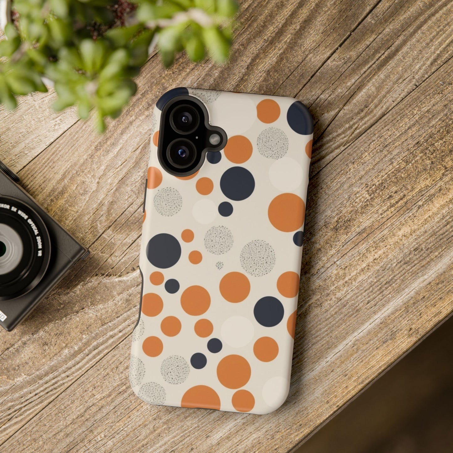 Orange Polka Dot Magnetic Phone Case