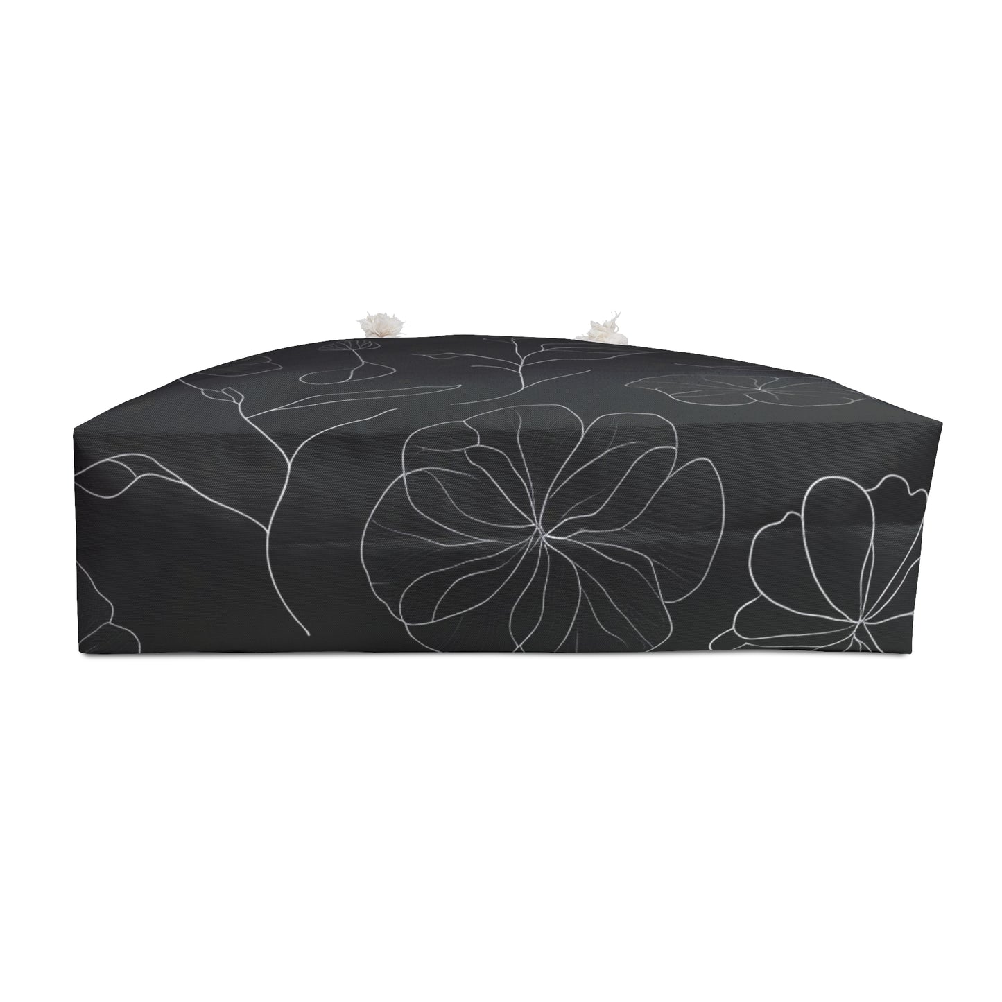 Black and White Floral Travel and Beach Bag