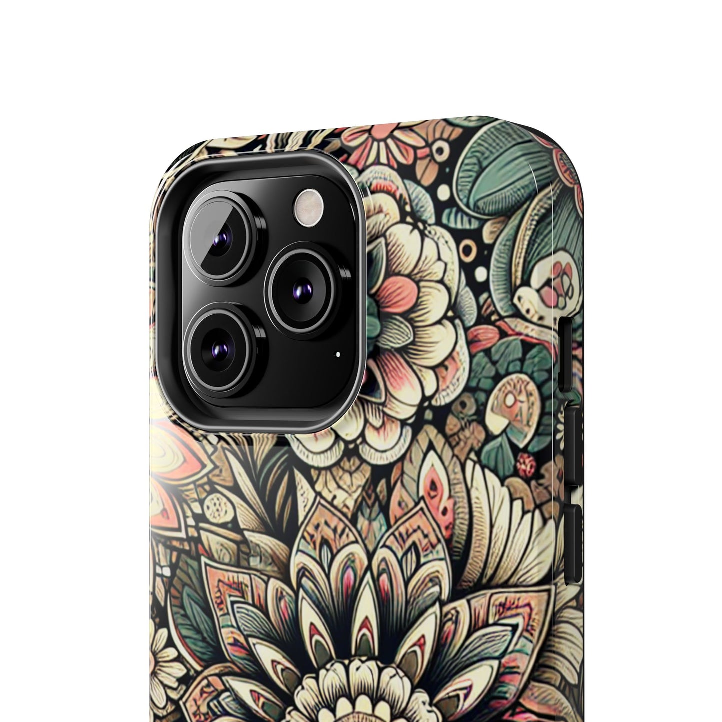 Boho Floral Tough Case for iPhone 16 15 14 13 12 11 X 8 7 Samsung Galaxy S24 S23 S22 S21