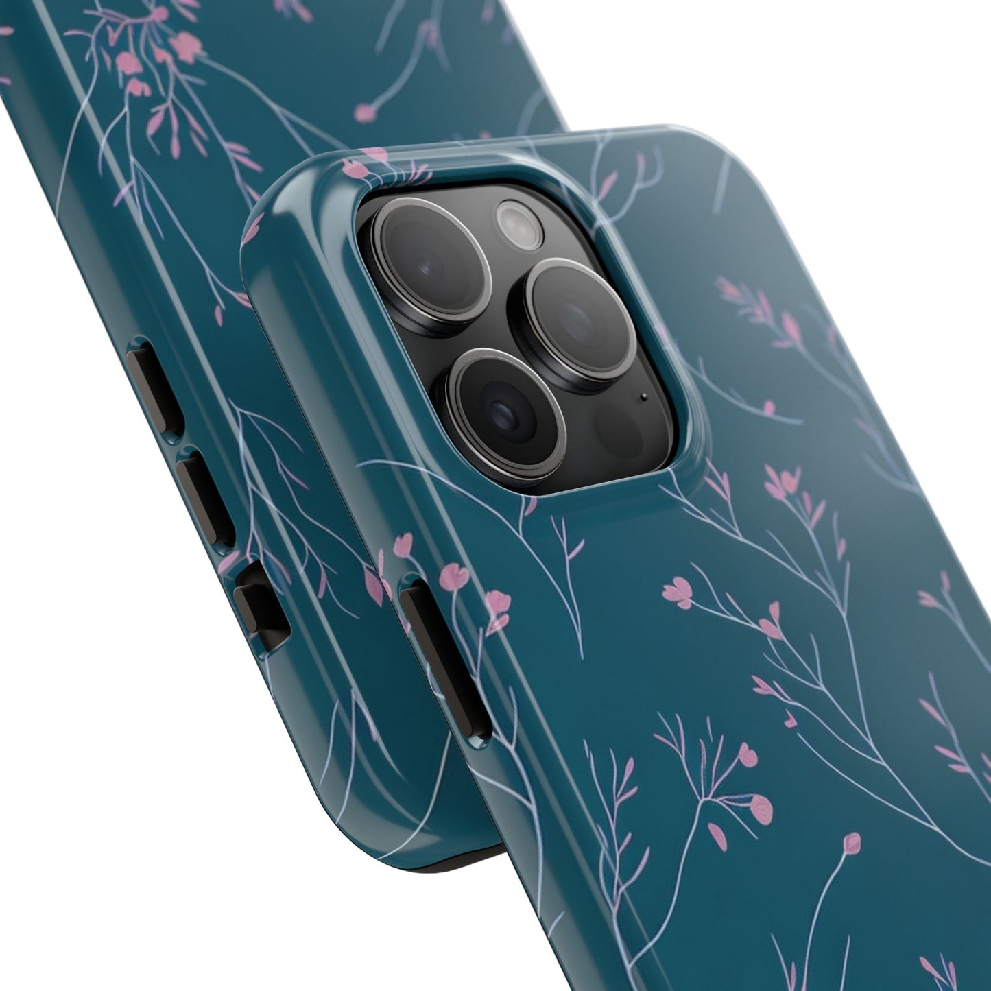 Teal Floral Tough Phone Case