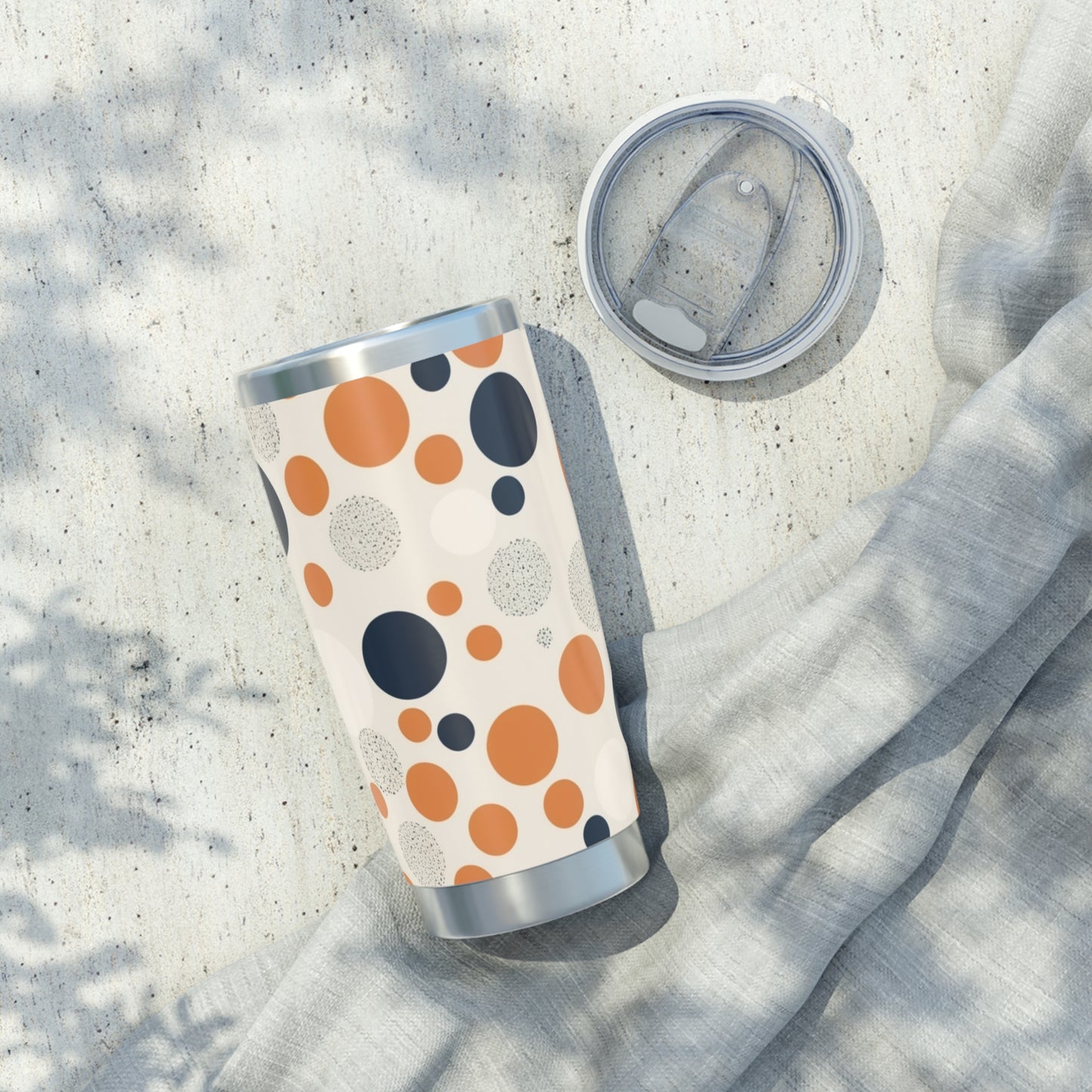 Orange Polka Dot Travel Tumbler 20oz